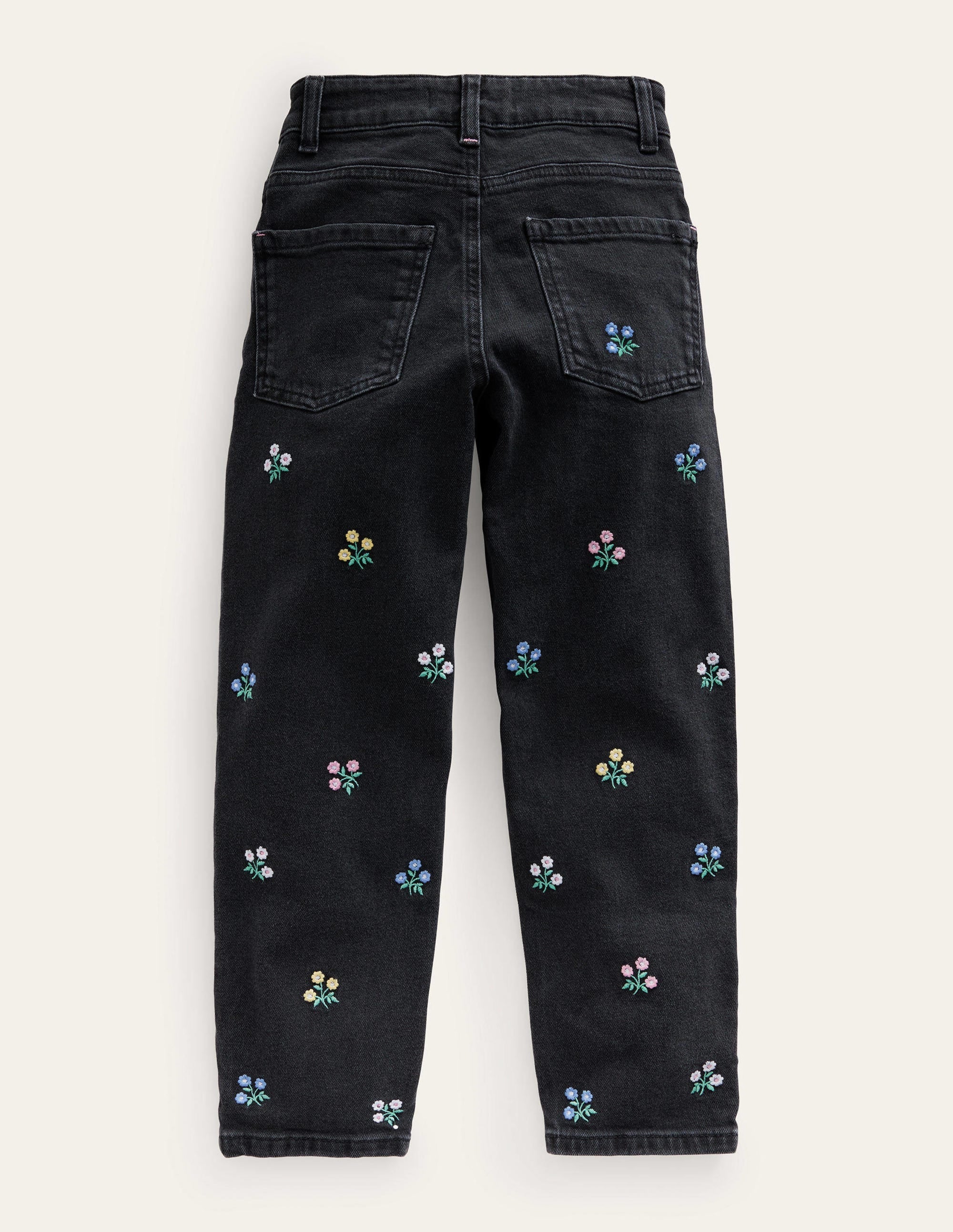 Relaxed Straight-Leg Jeans-Black Flowers - Image 2