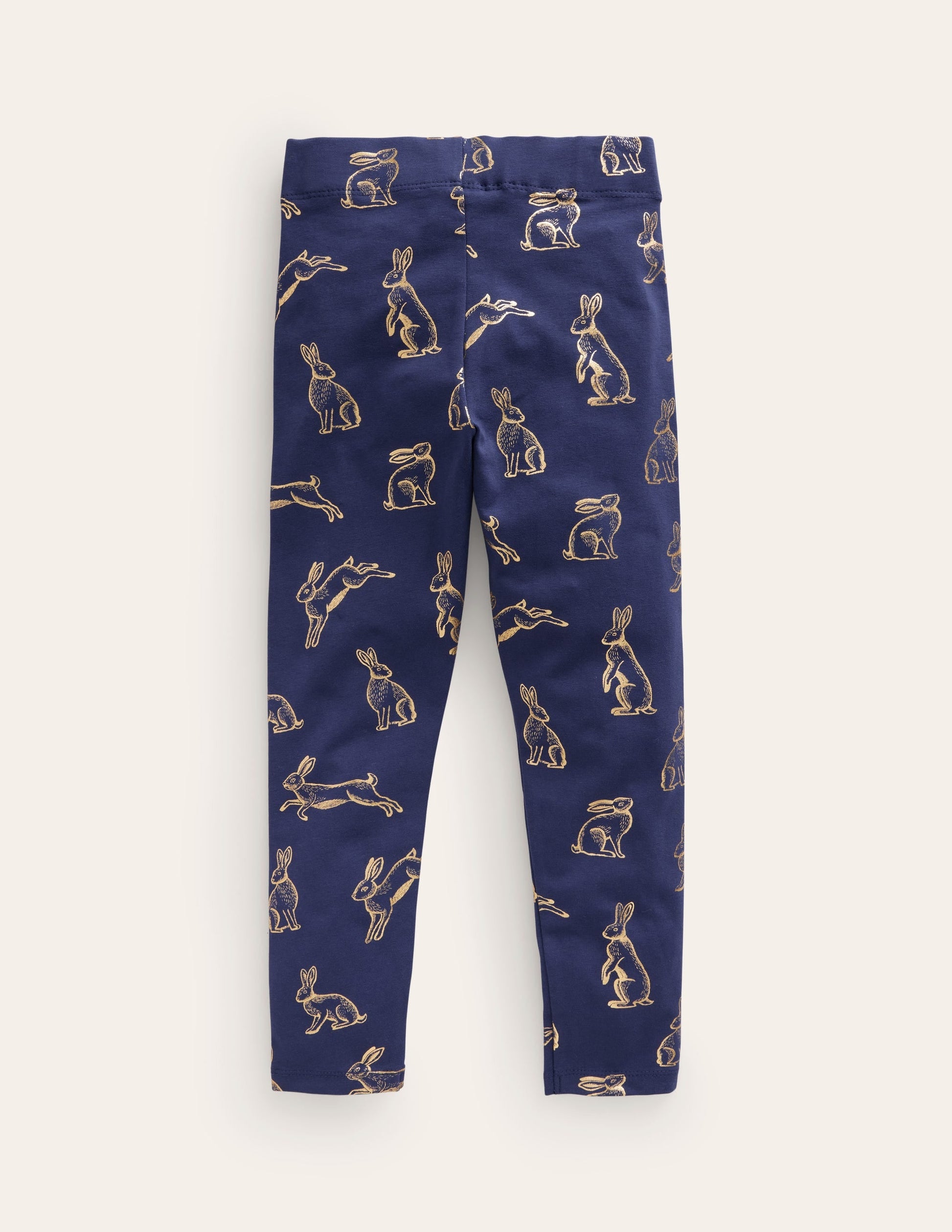 Fun Leggings-College Navy Foil Bunnies-2