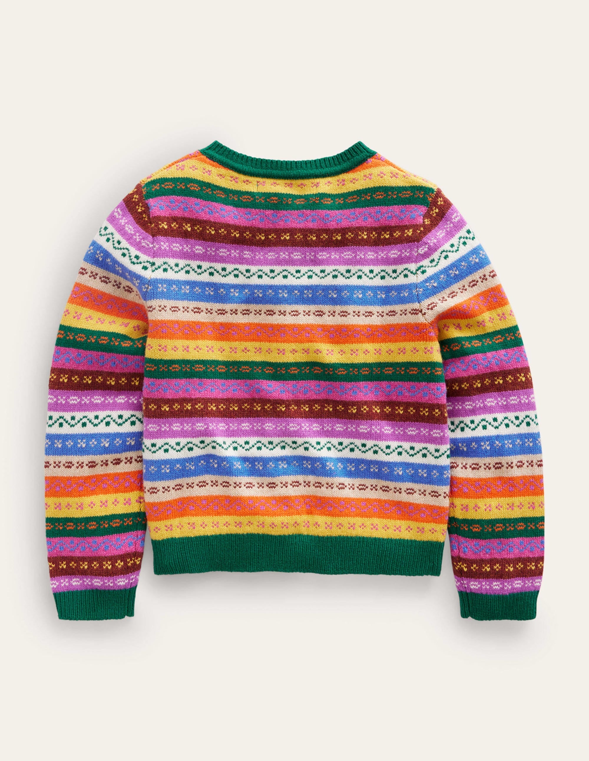Fair Isle Cardigan-Rainbow Multi Stripe - Image 2