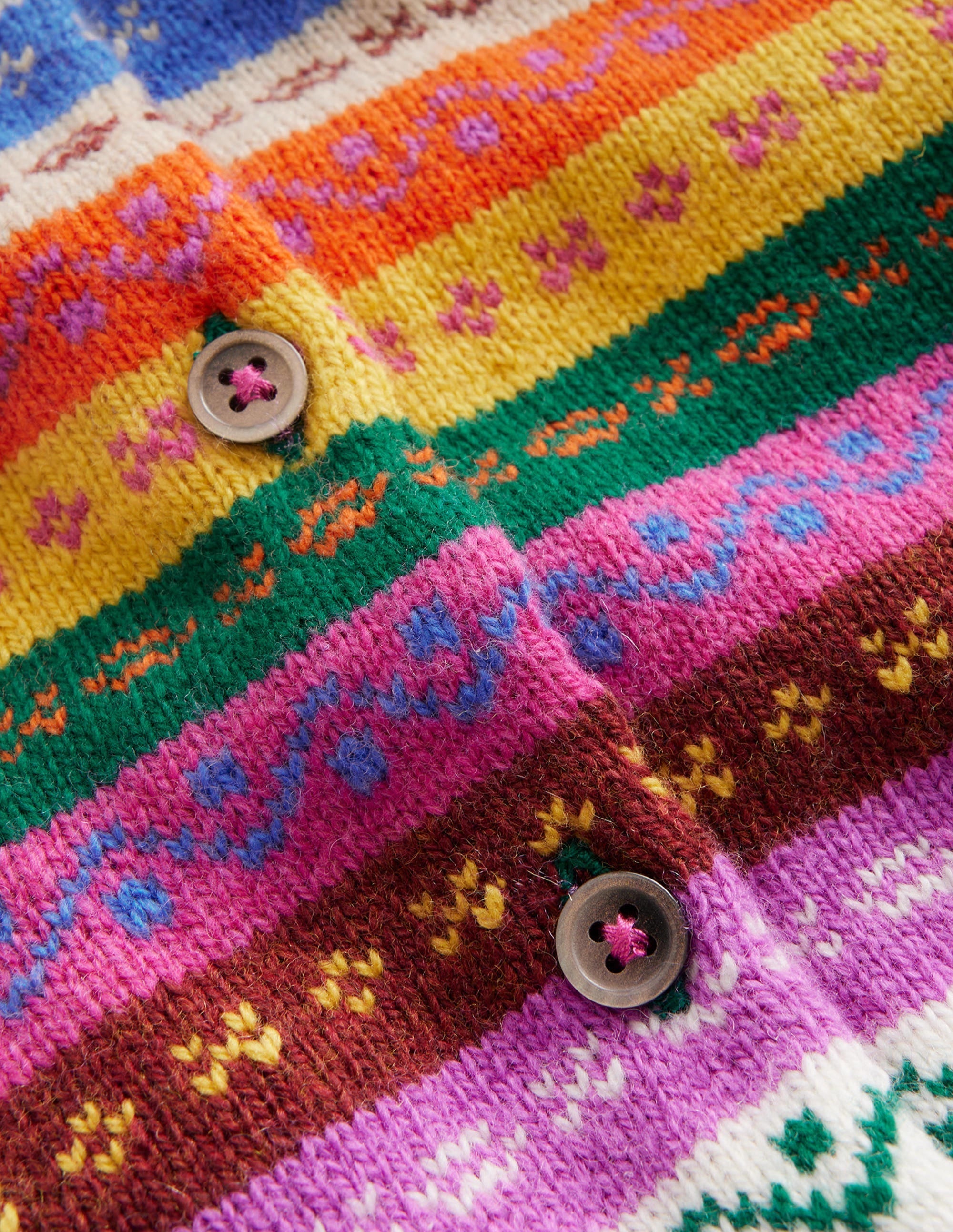 Fair Isle Cardigan-Rainbow Multi Stripe - Image 3