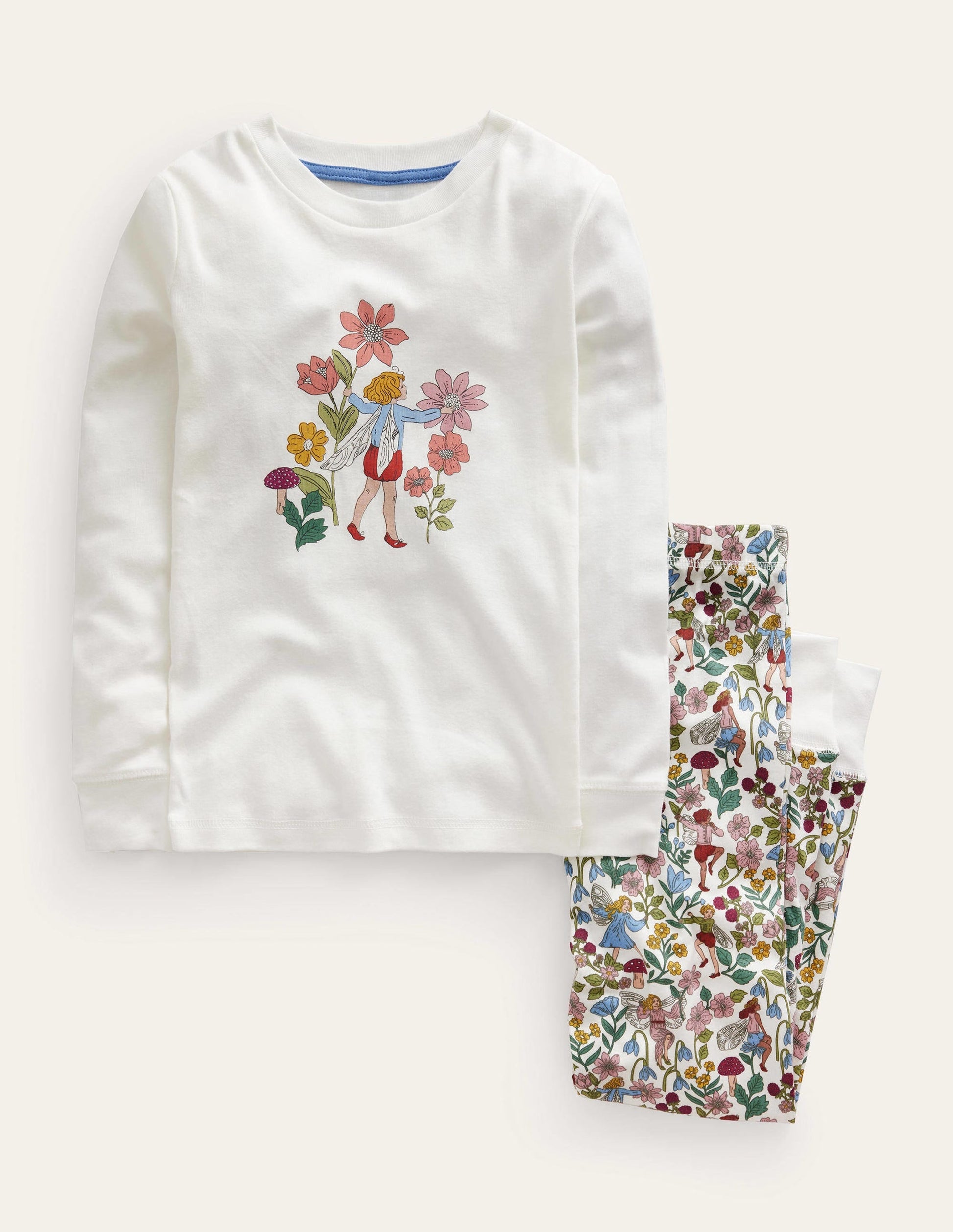 Snug Long John Pyjamas-Ivory Fairies-1