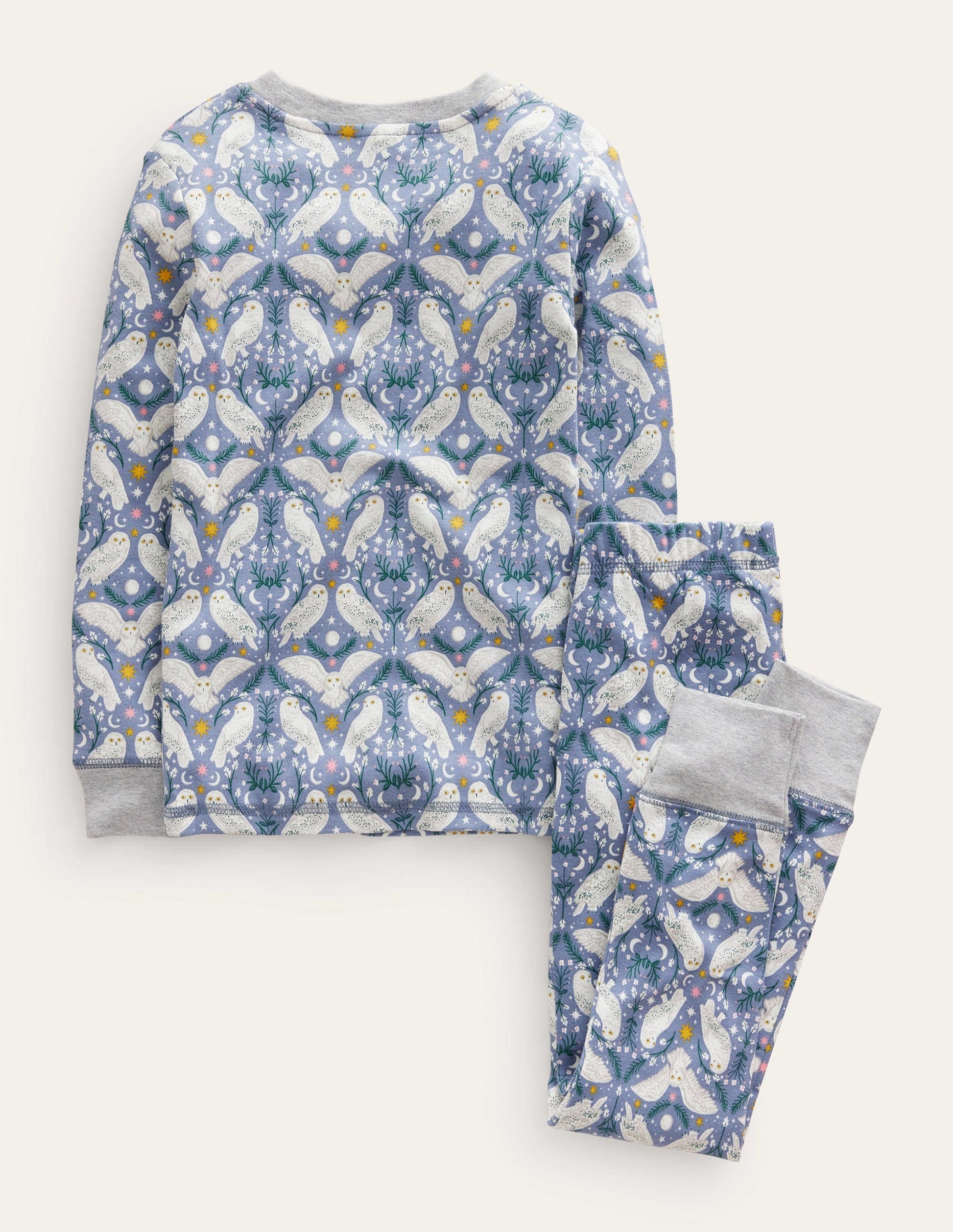 Snug Glow-In-The-Dark Pyjamas-Ash Blue Owls-2