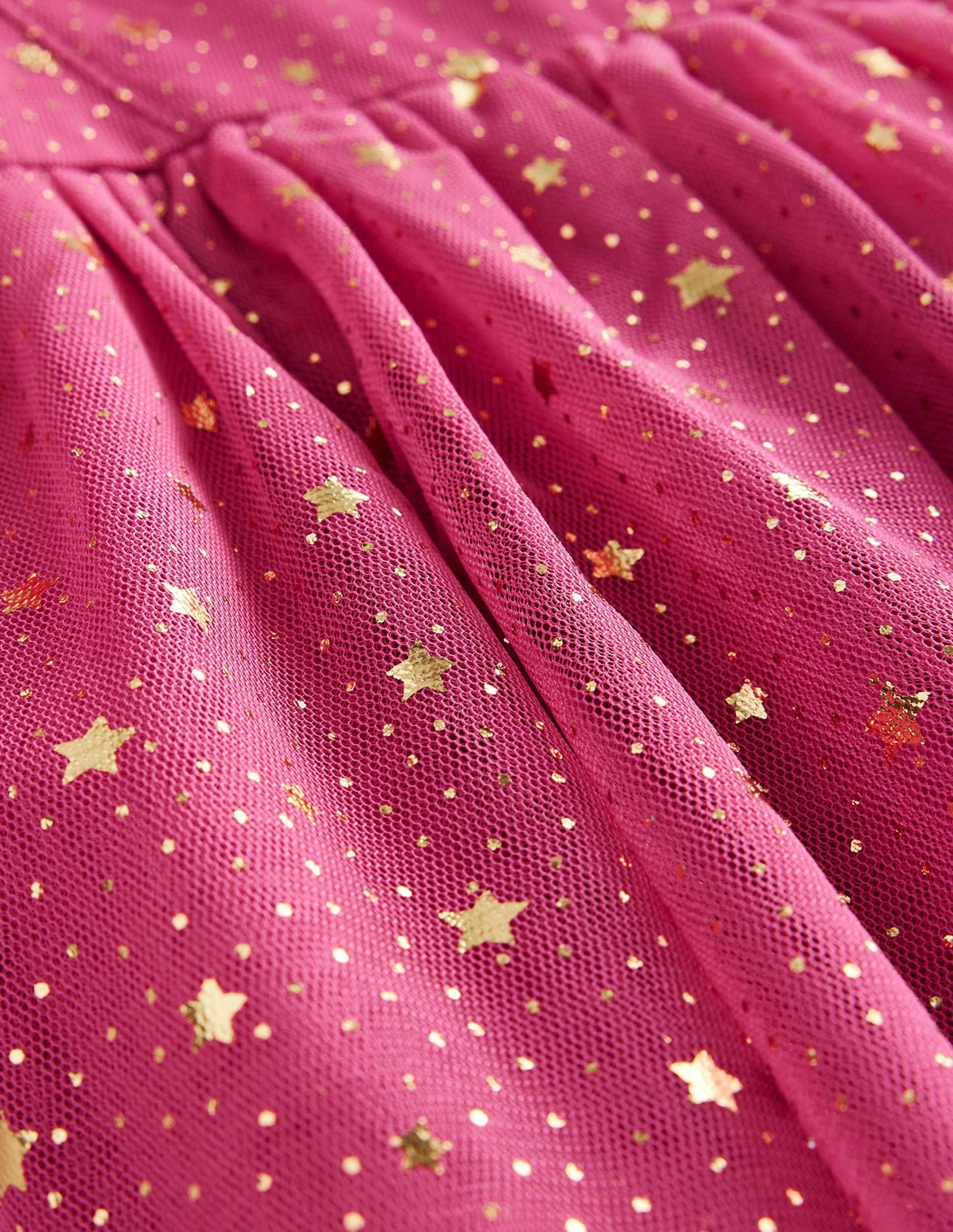 Foil Star Tulle Dress-Sweet William Pink-3
