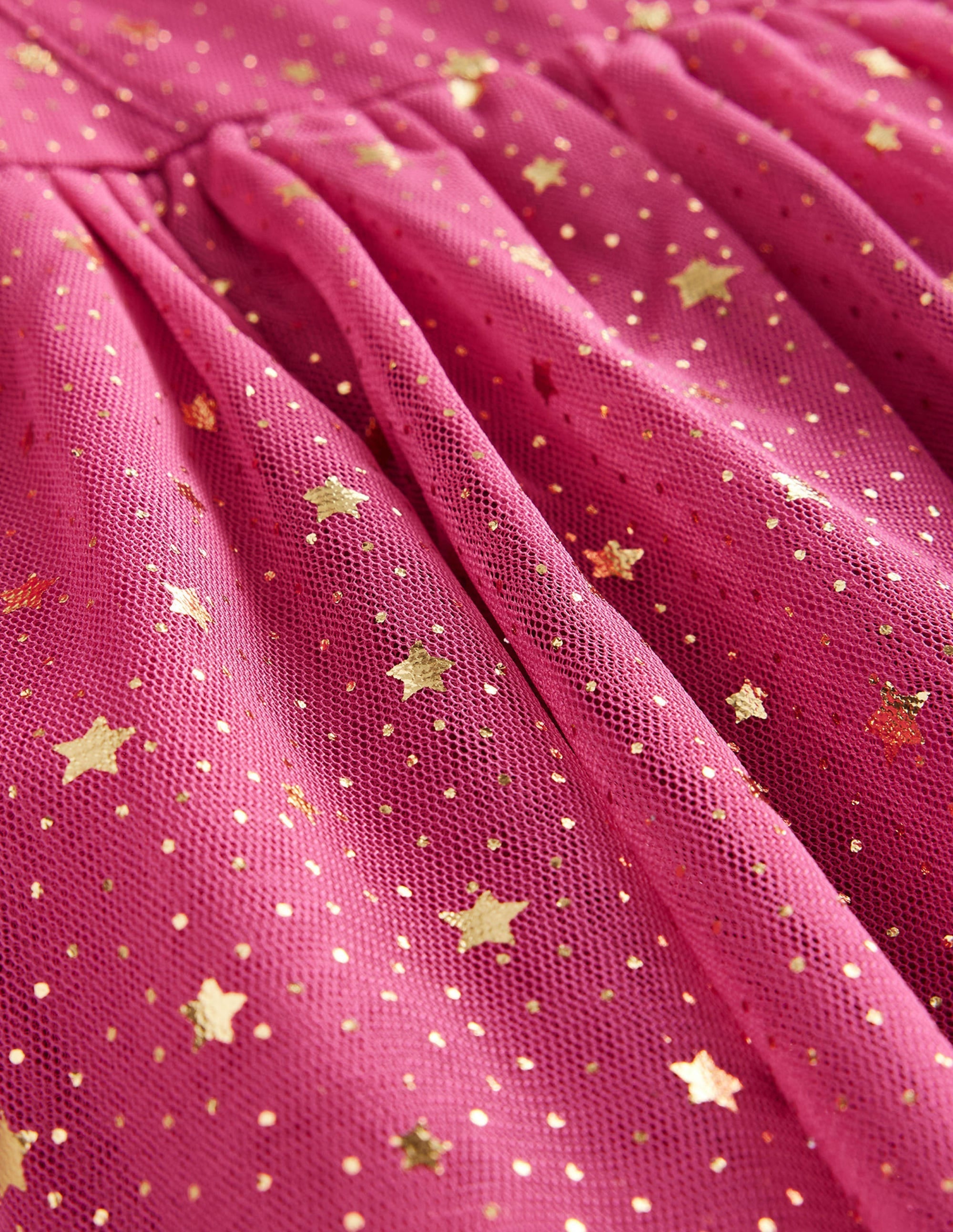 Foil Star Tulle Dress-Sweet William Pink - Image 3
