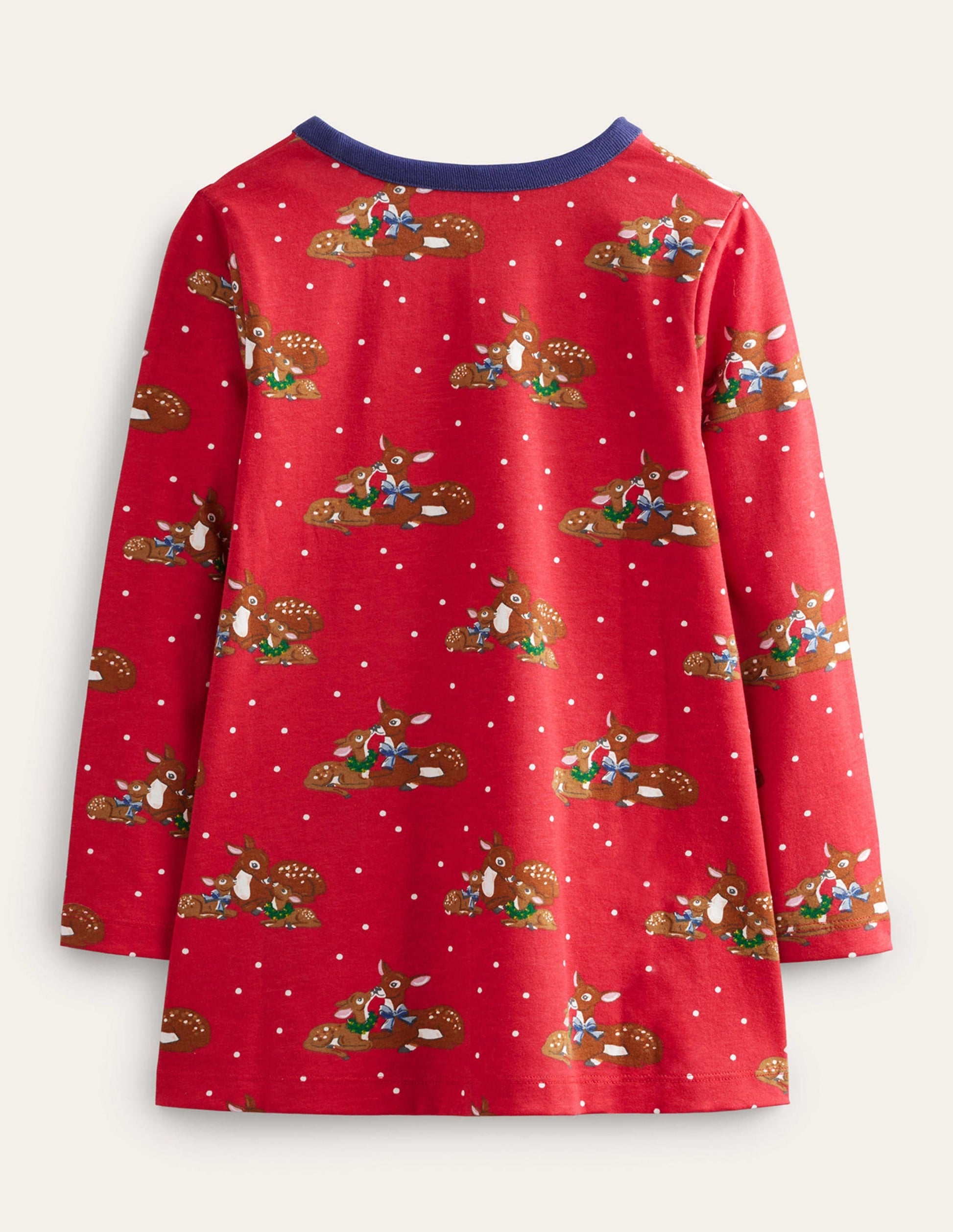 Printed Tunic-Rockabilly Red Festive Deer-2
