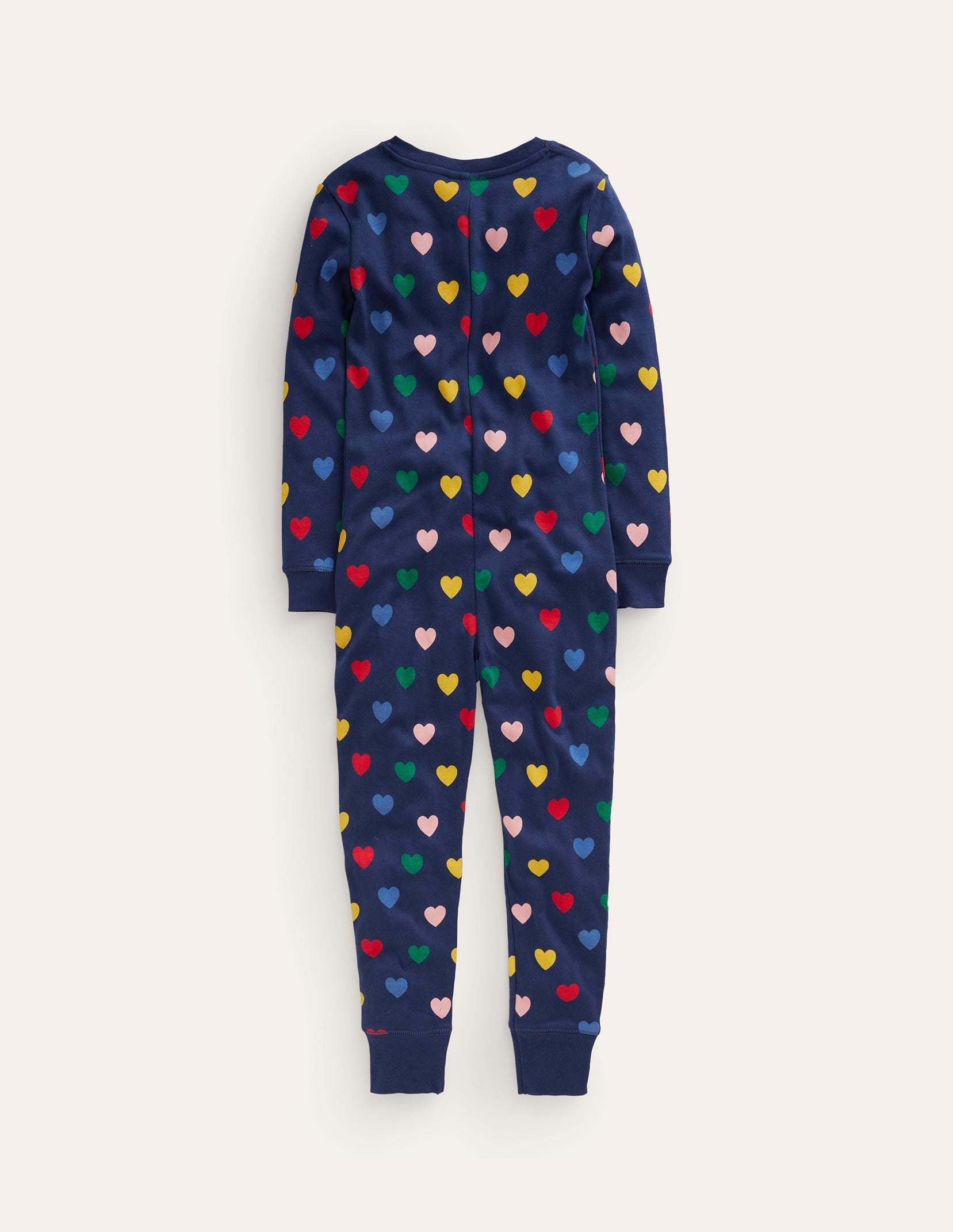 Snug All-In-One Pyjamas-College Navy Multi Hearts - Image 2
