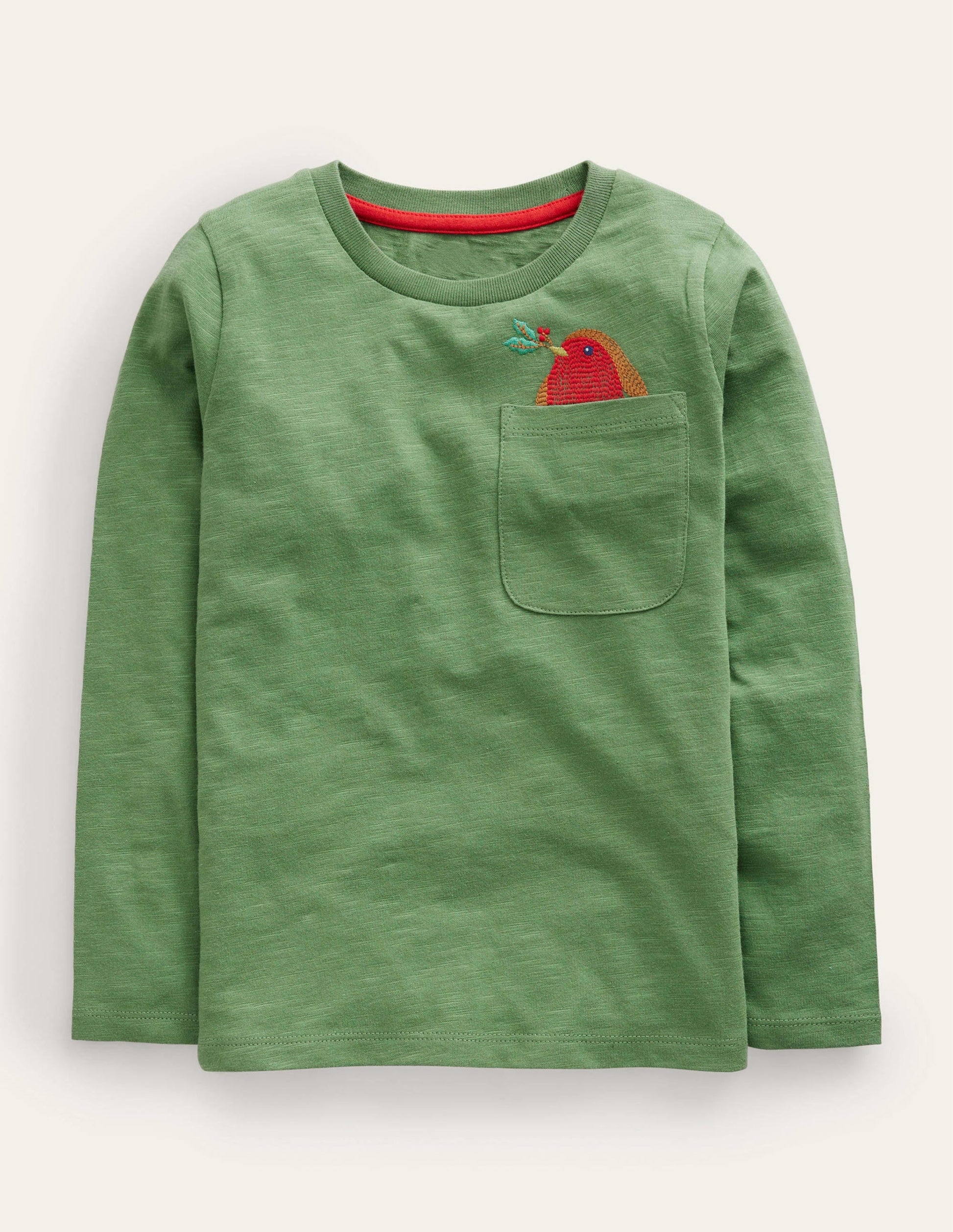Pocket Logo T-shirt-Safari Green Robin-1