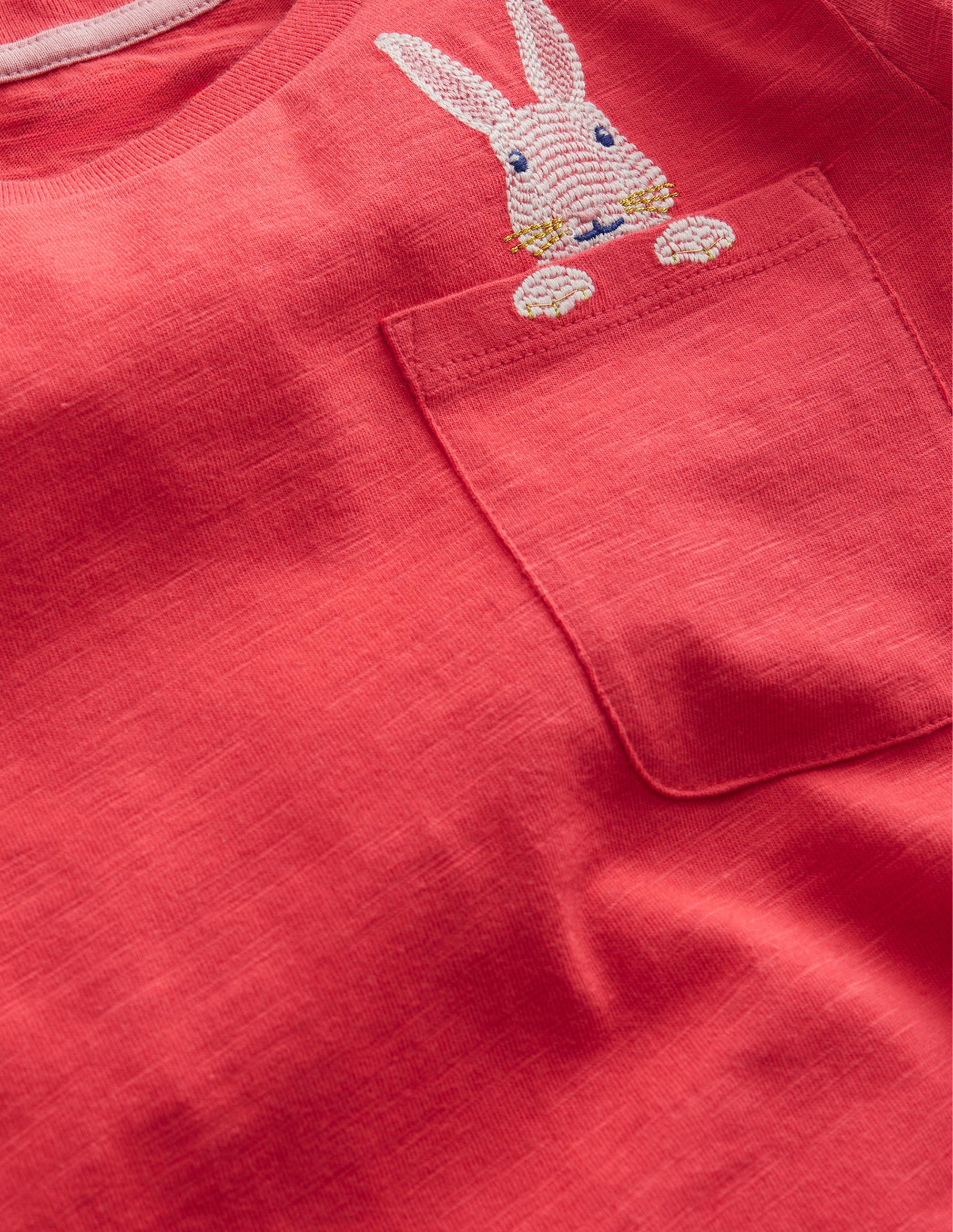 Pocket Logo T-shirt-Jam Red Bunny - Image 3