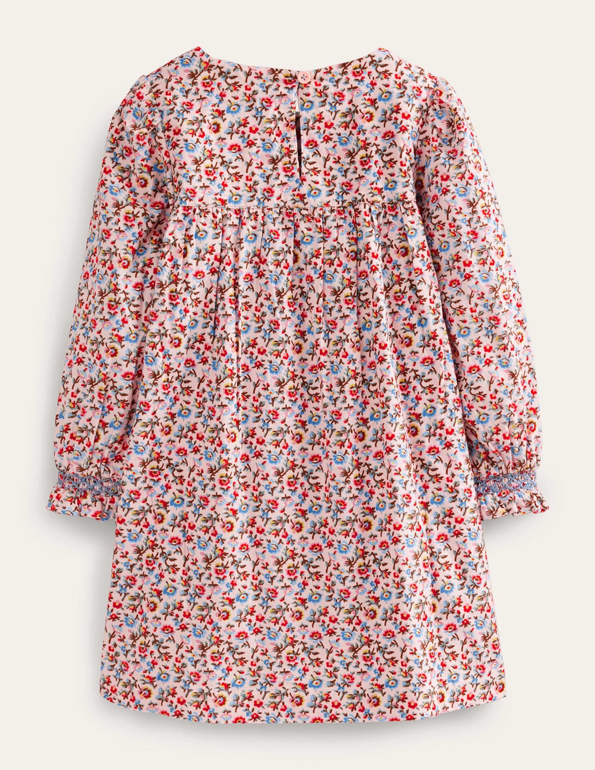 Cord Smocked Dress-Light Pink Bramble-2