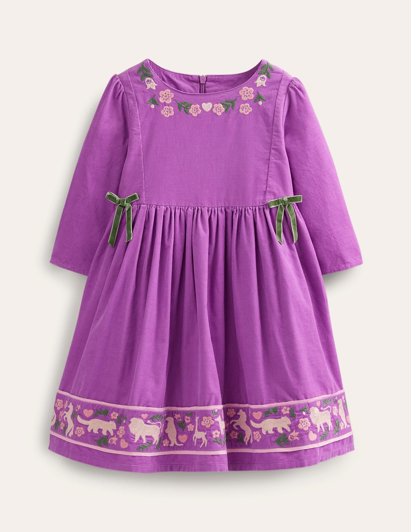 Embroidered Cord Dress-Wisteria Purple Floral - Image 1