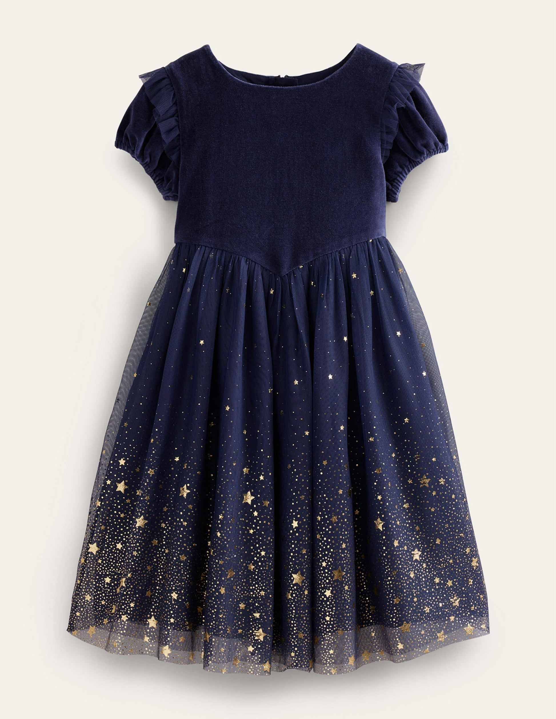 Dip Dye Metallic Party Dress-French Navy-1
