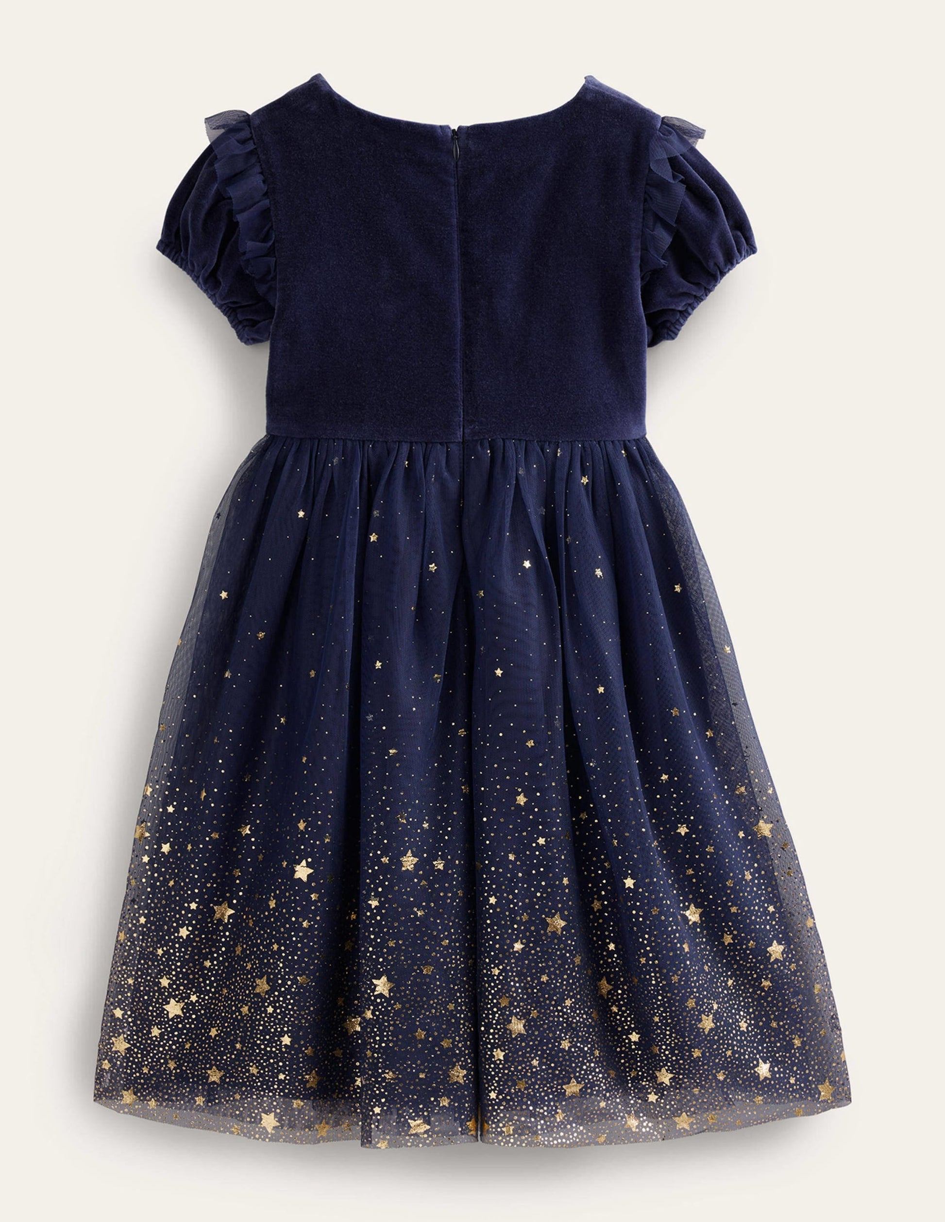 Dip Dye Metallic Party Dress-French Navy-2