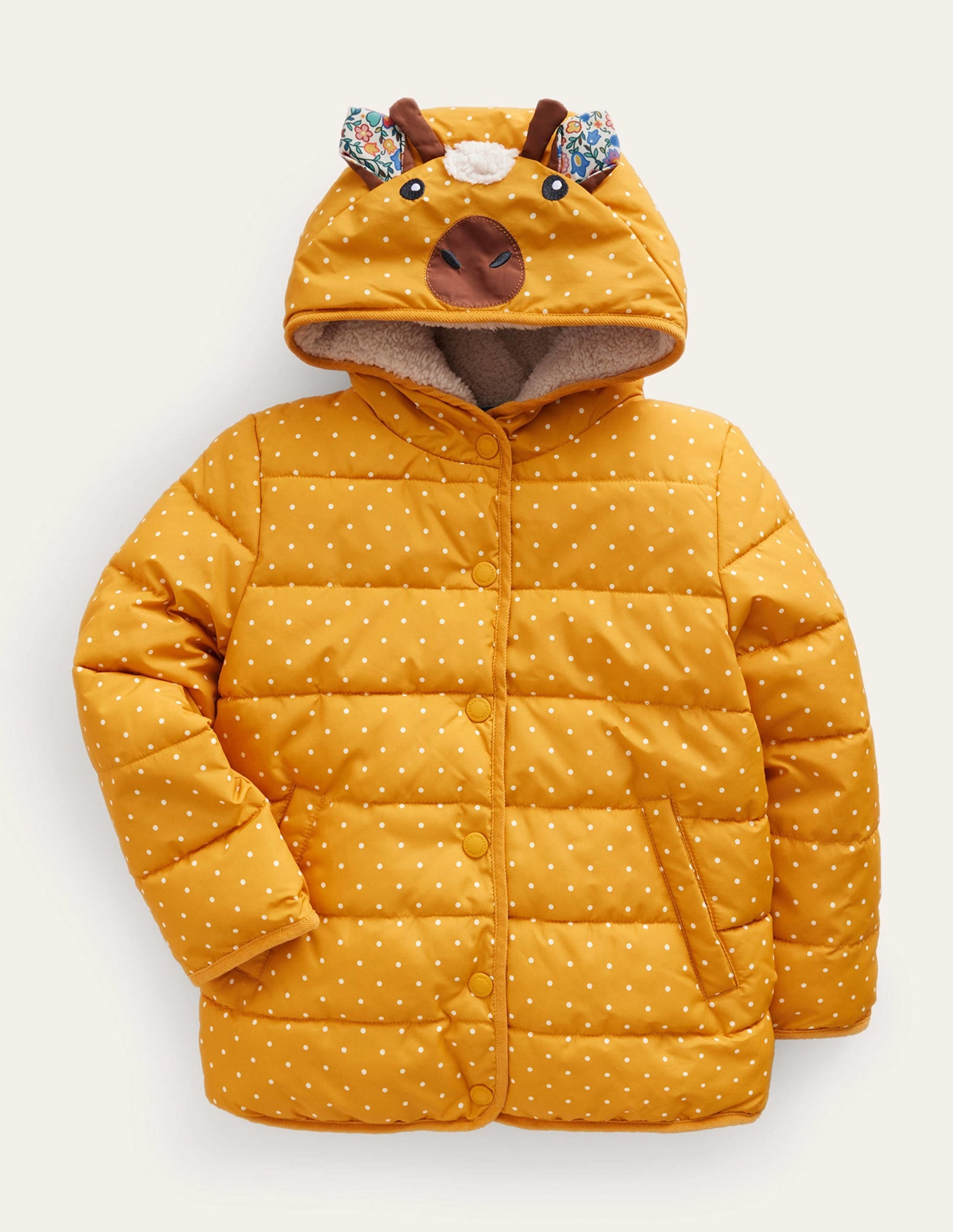 Novelty Padded Coat-Brioche Pin Spot-1