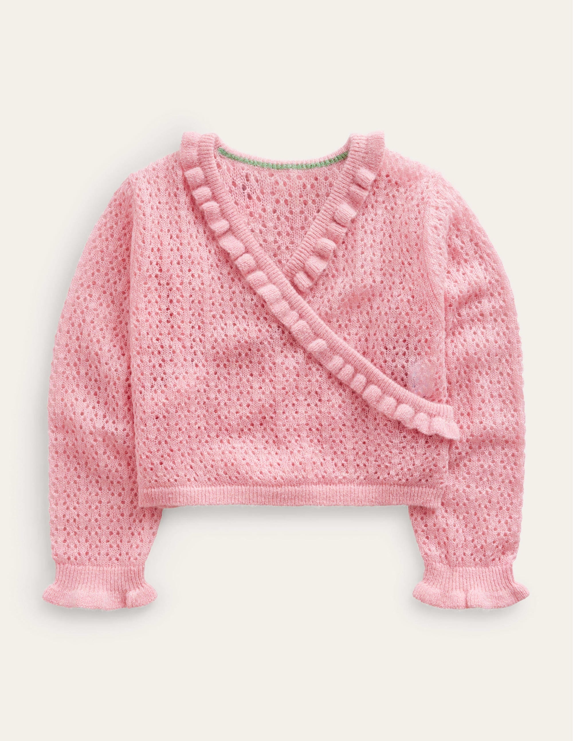Ballet Wrap Cardigan-Almond Pink - Image 1