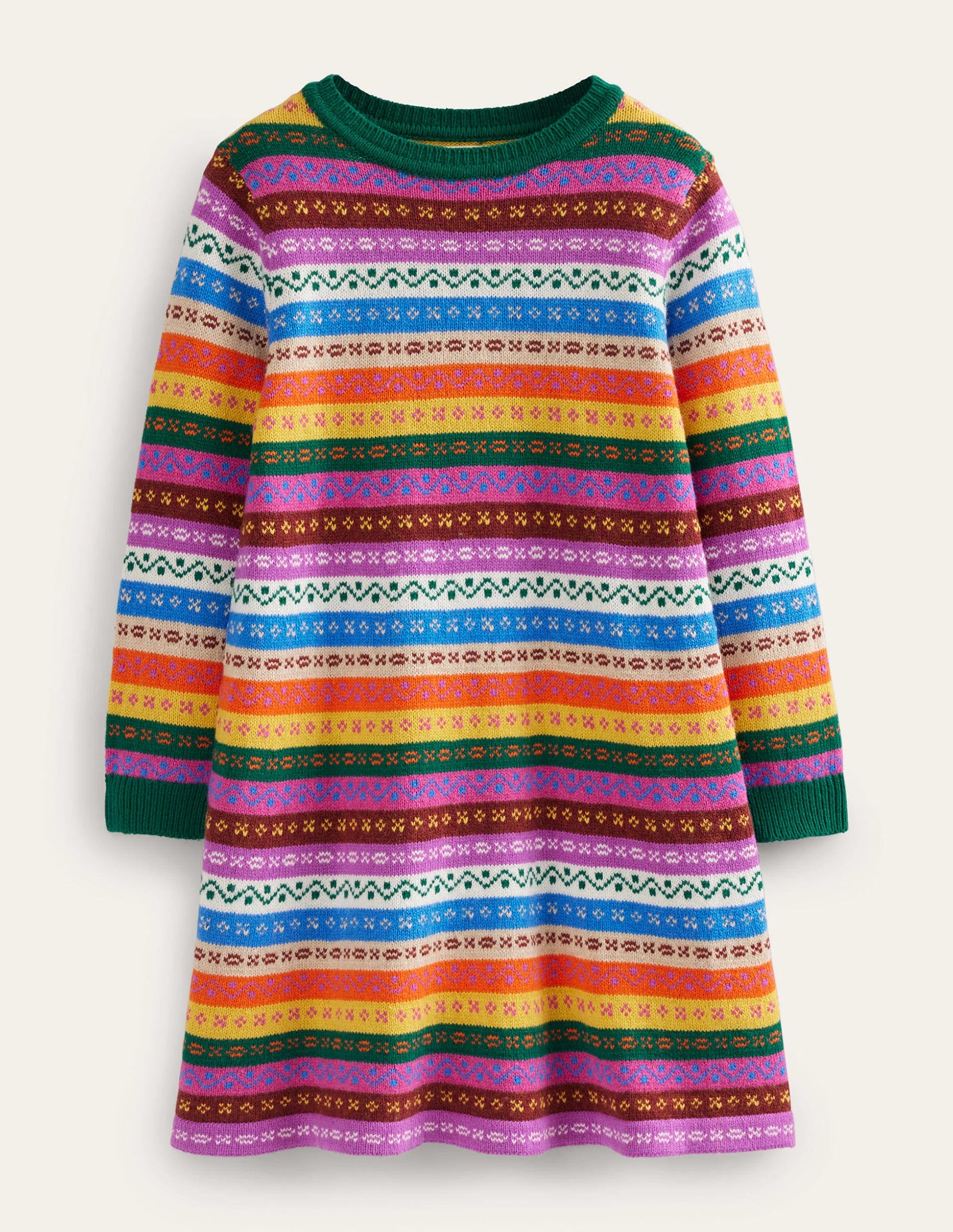Fair Isle Jumper Dress-Multi Fair Isle-1