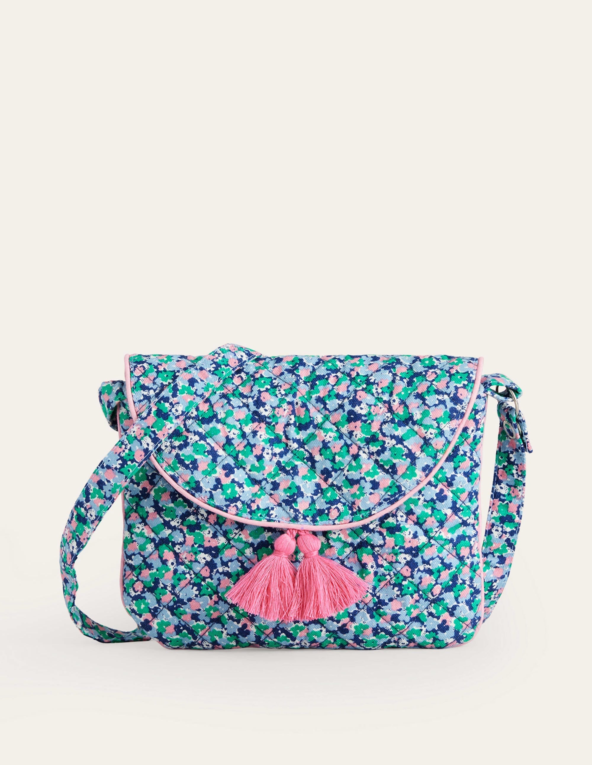 Quilted Crossbody Bag-Blue Ditsy Floral - Image 1