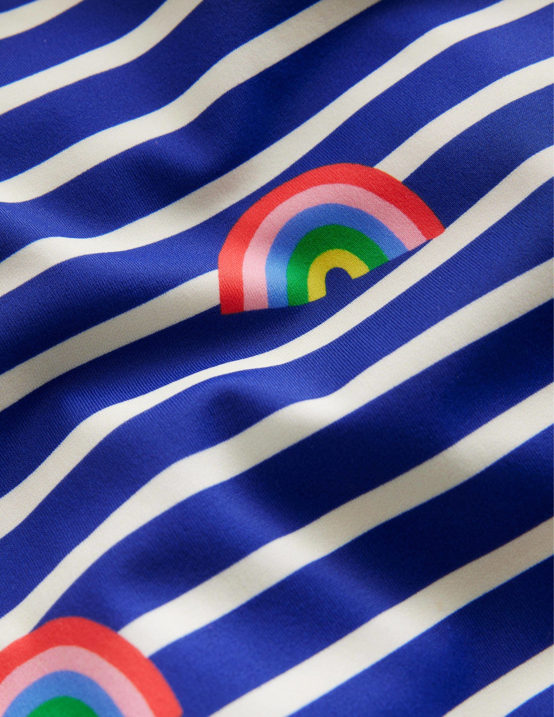 Cross-back Printed Swimsuit-Sapphire Blue Breton Rainbows-3