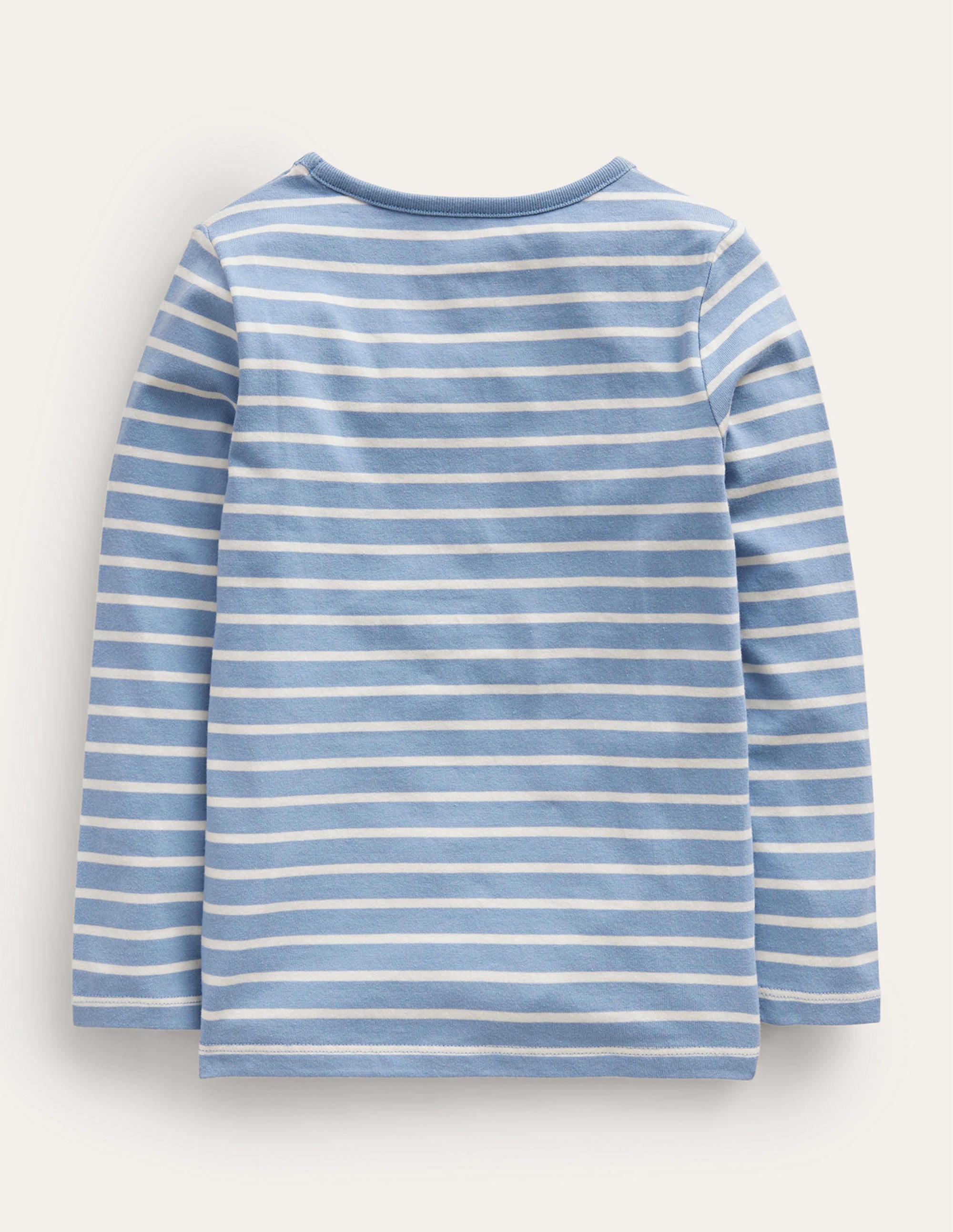 Puff Sleeve Appliqué T-shirt-Pebble Blue/Ivory Penguin - Image 2