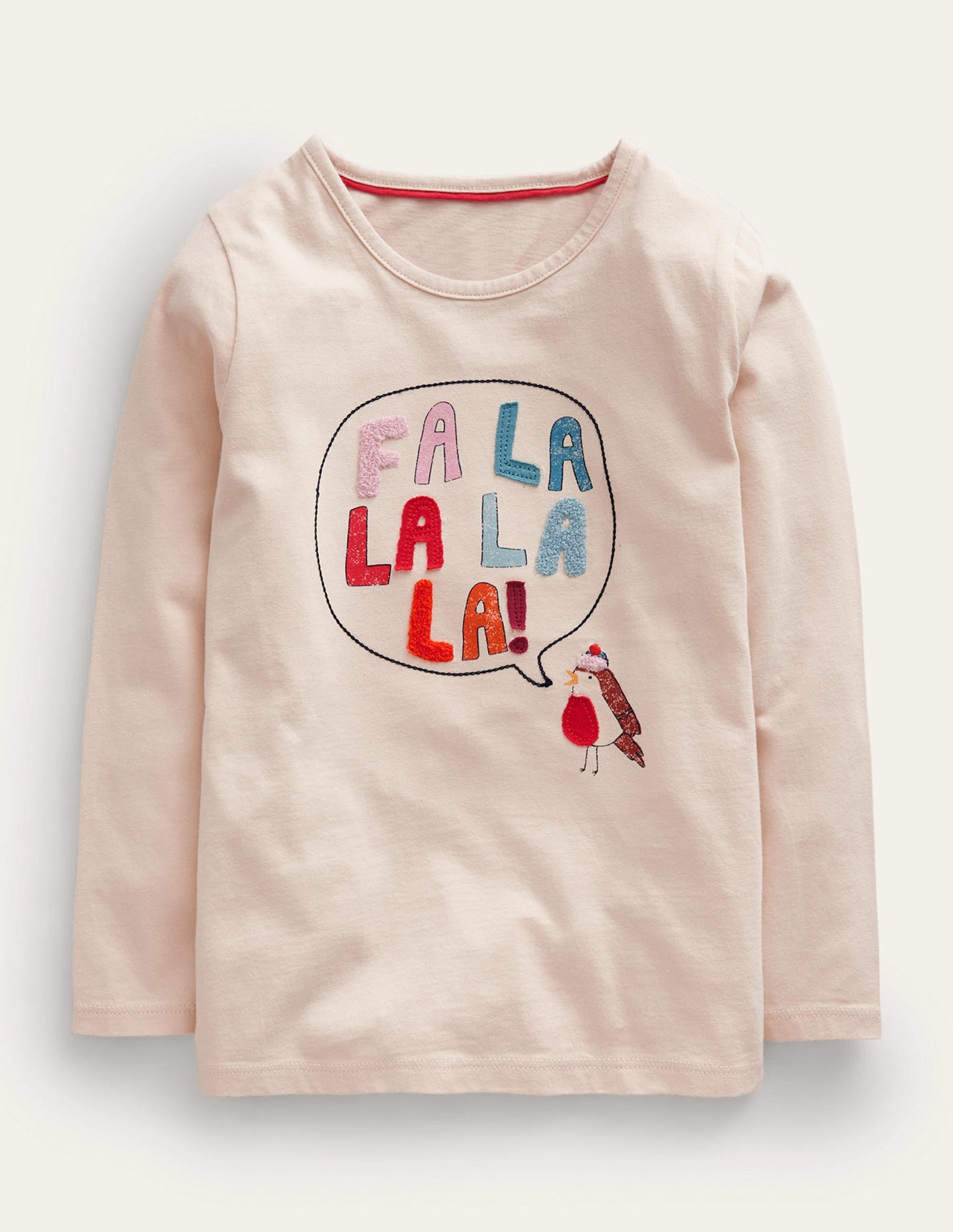 Boucle Logo T-shirt-Oatmeal Singing Robin-1