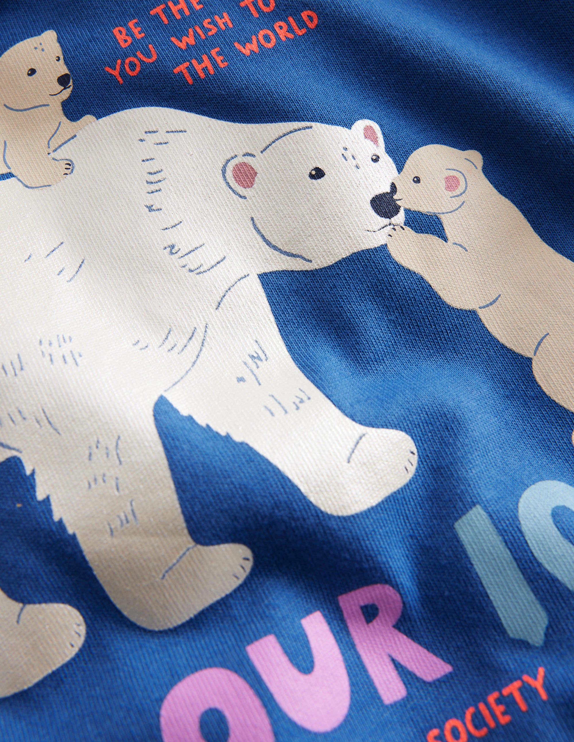 Printed Raglan T-Shirt-Delft Blue Polar Bear - Image 3