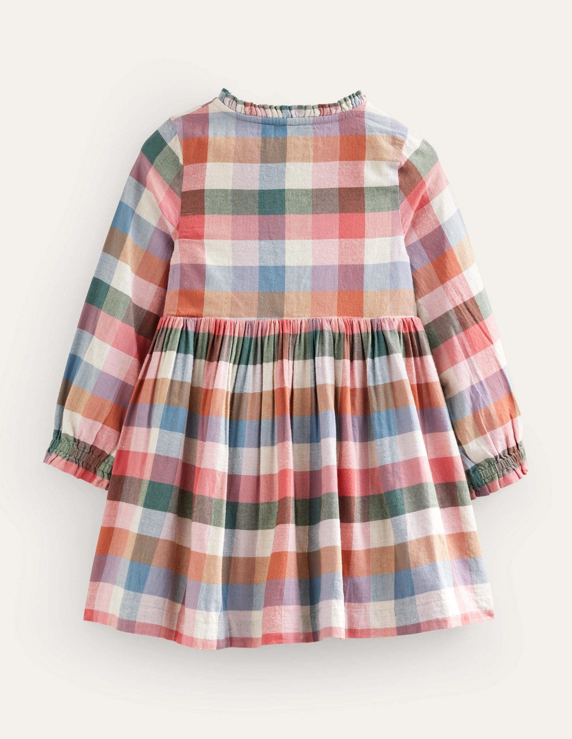 Drop Waist Shirt Dress-Pink / Green Multi Gingham-2