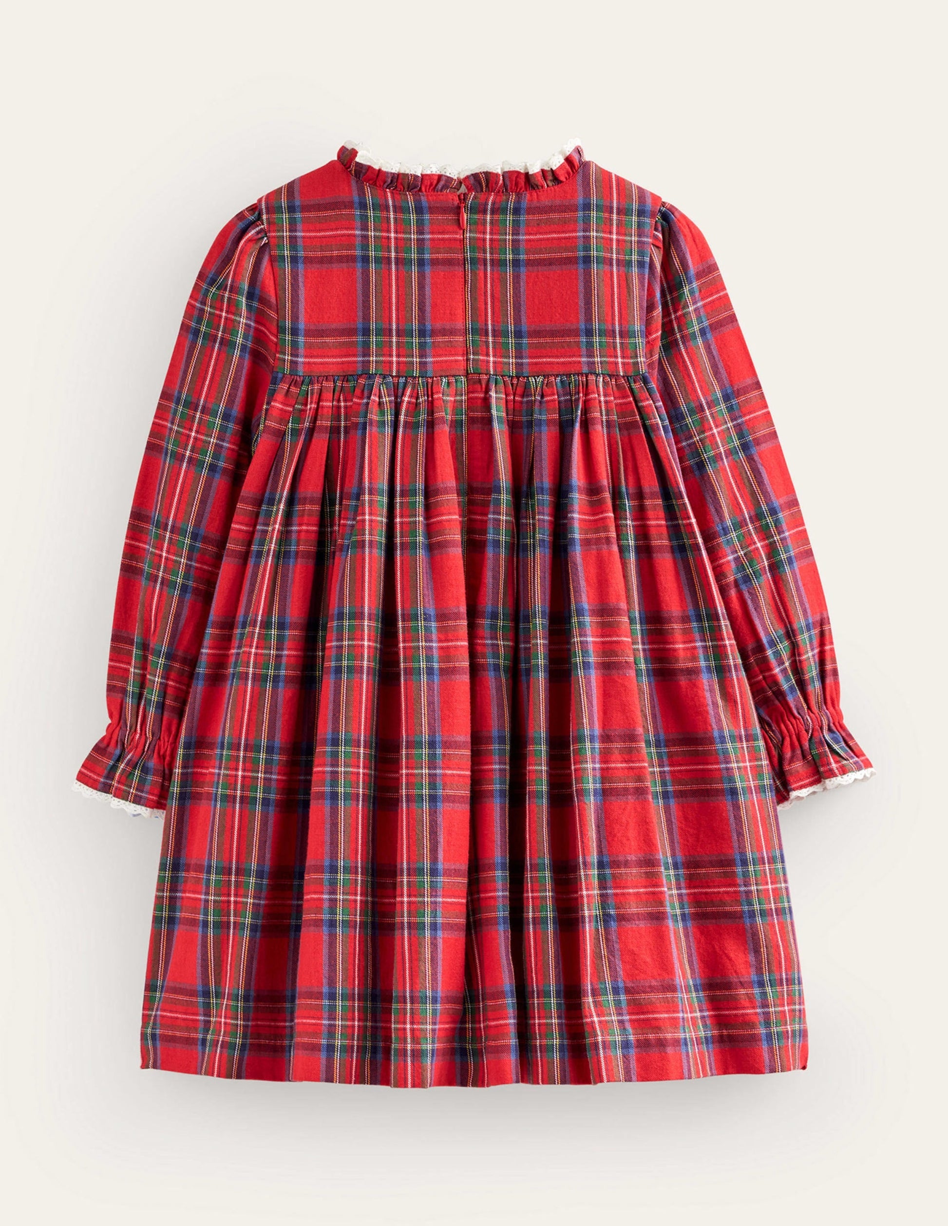 Smocked Heritage Check Dress-Red / Blue Check-2