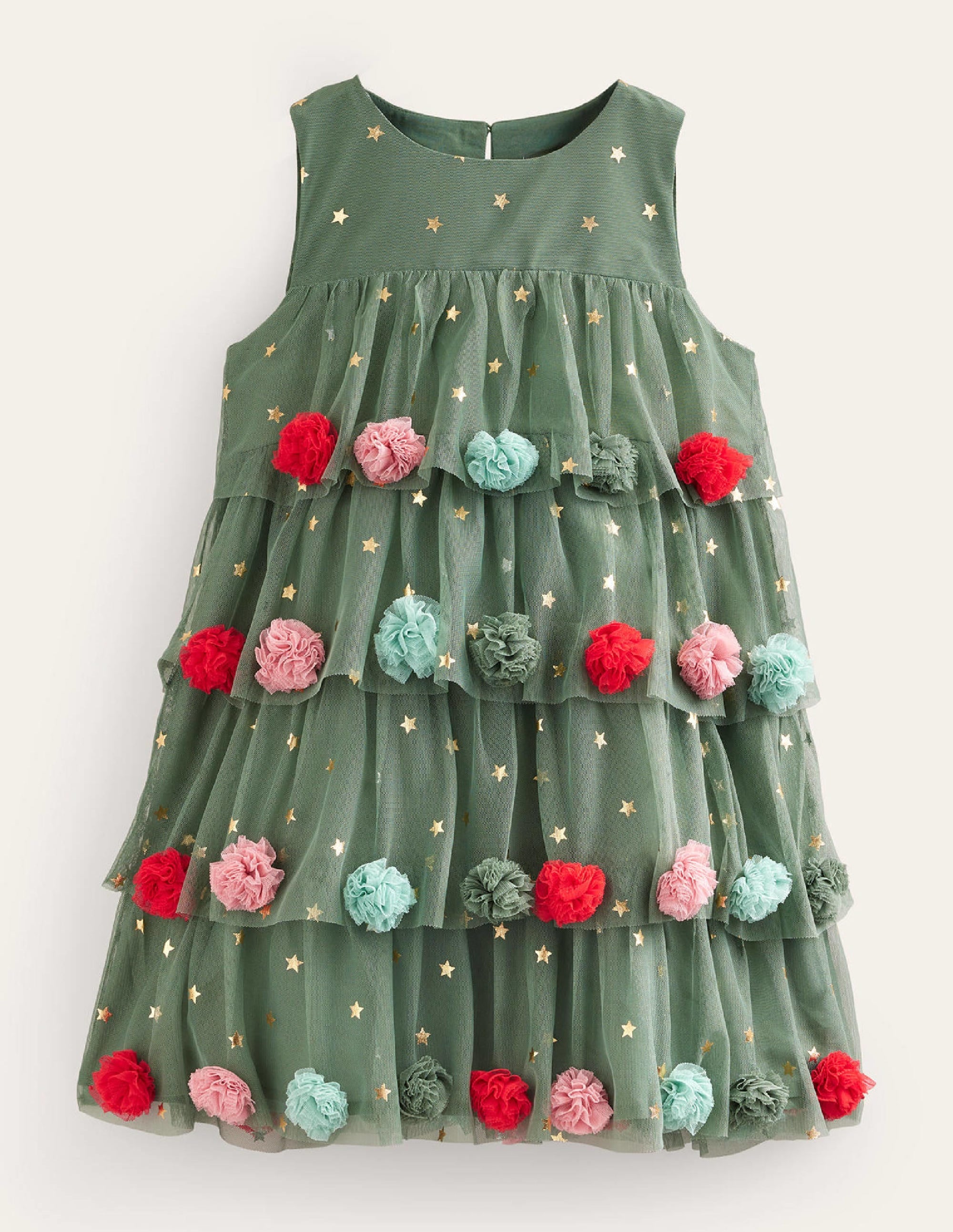 Christmas Tree Tulle Dress-Reed Green - Image 1
