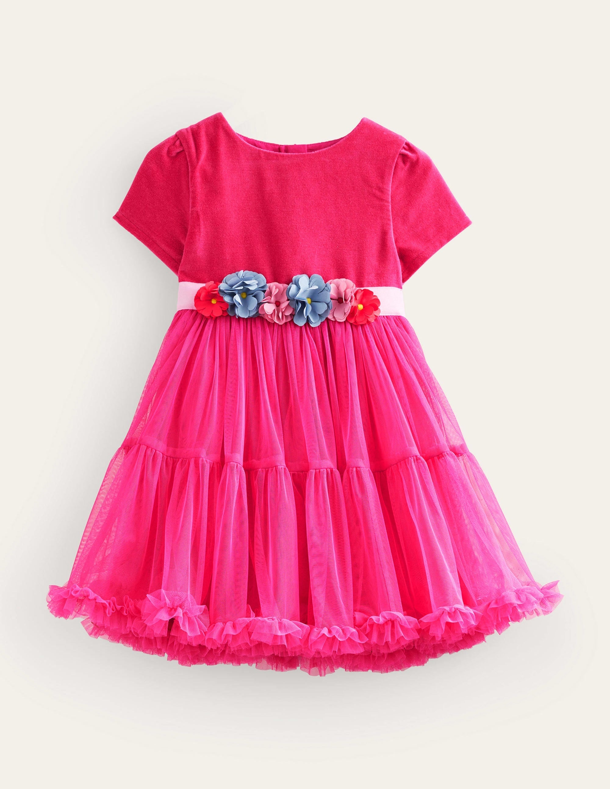 Twirly Tulle Dress-Vibrant Pink - Image 1