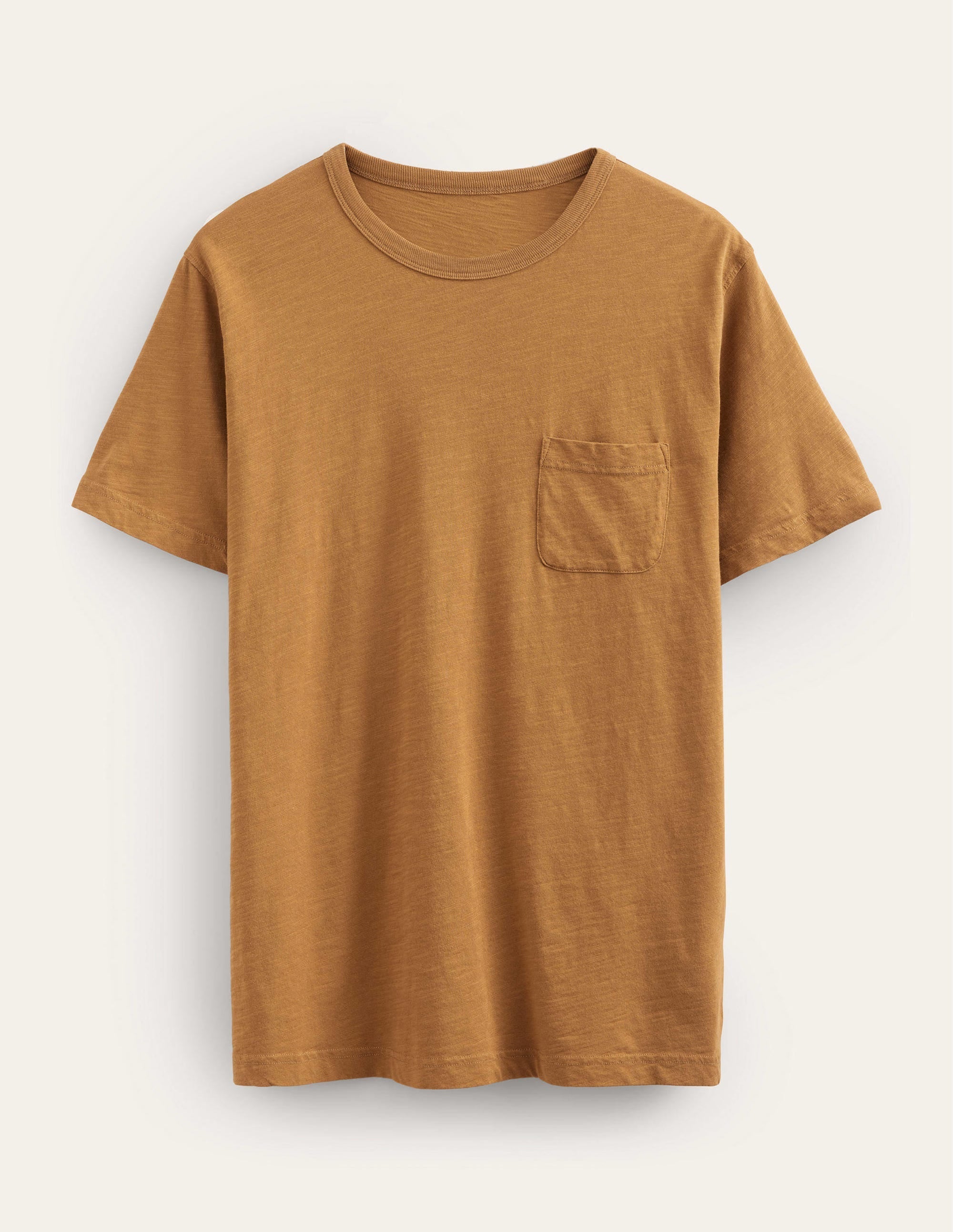 Laundered Slub T-Shirt-Teddy Bear Brown - Image 5
