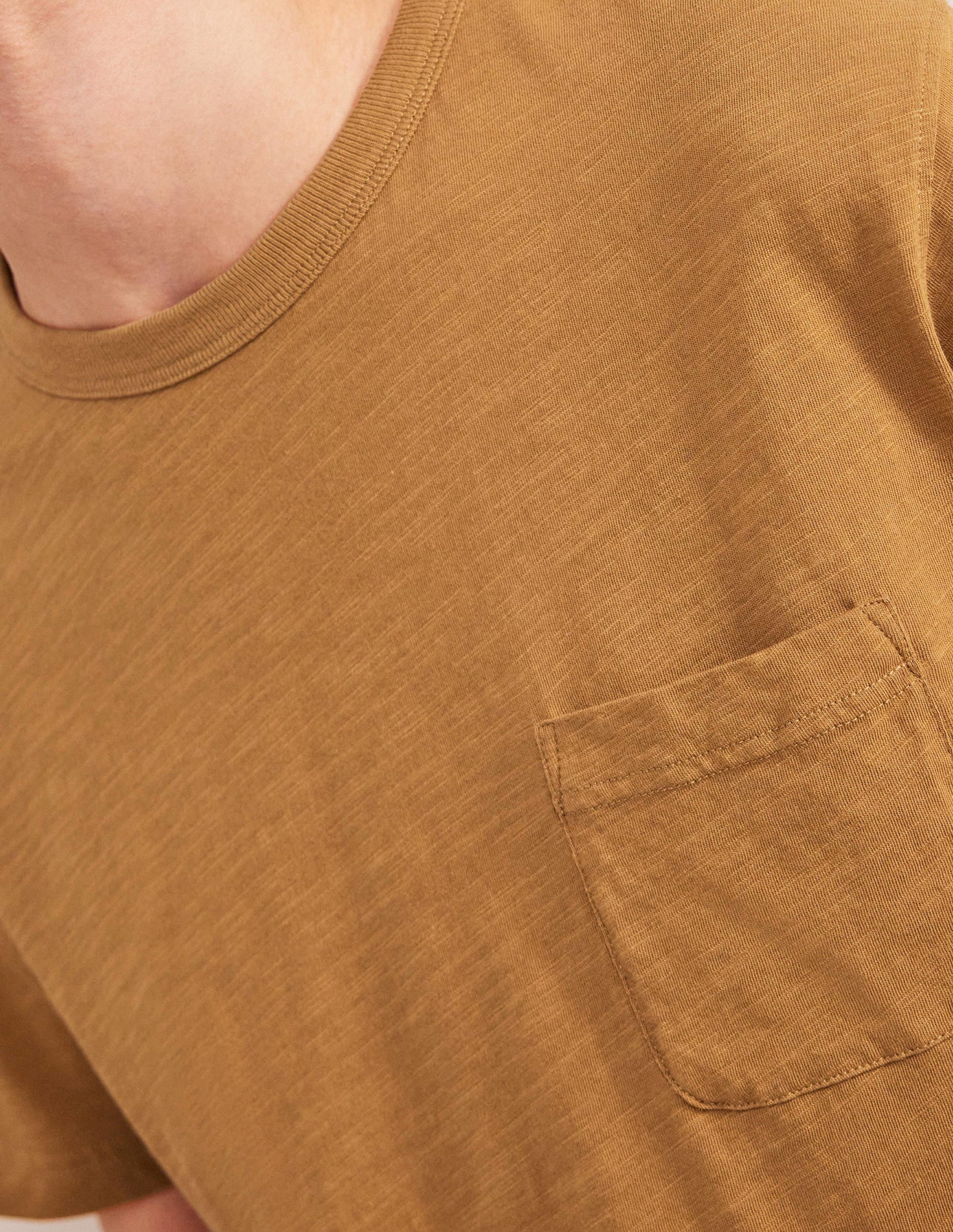 Laundered Slub T-Shirt-Teddy Bear Brown-2