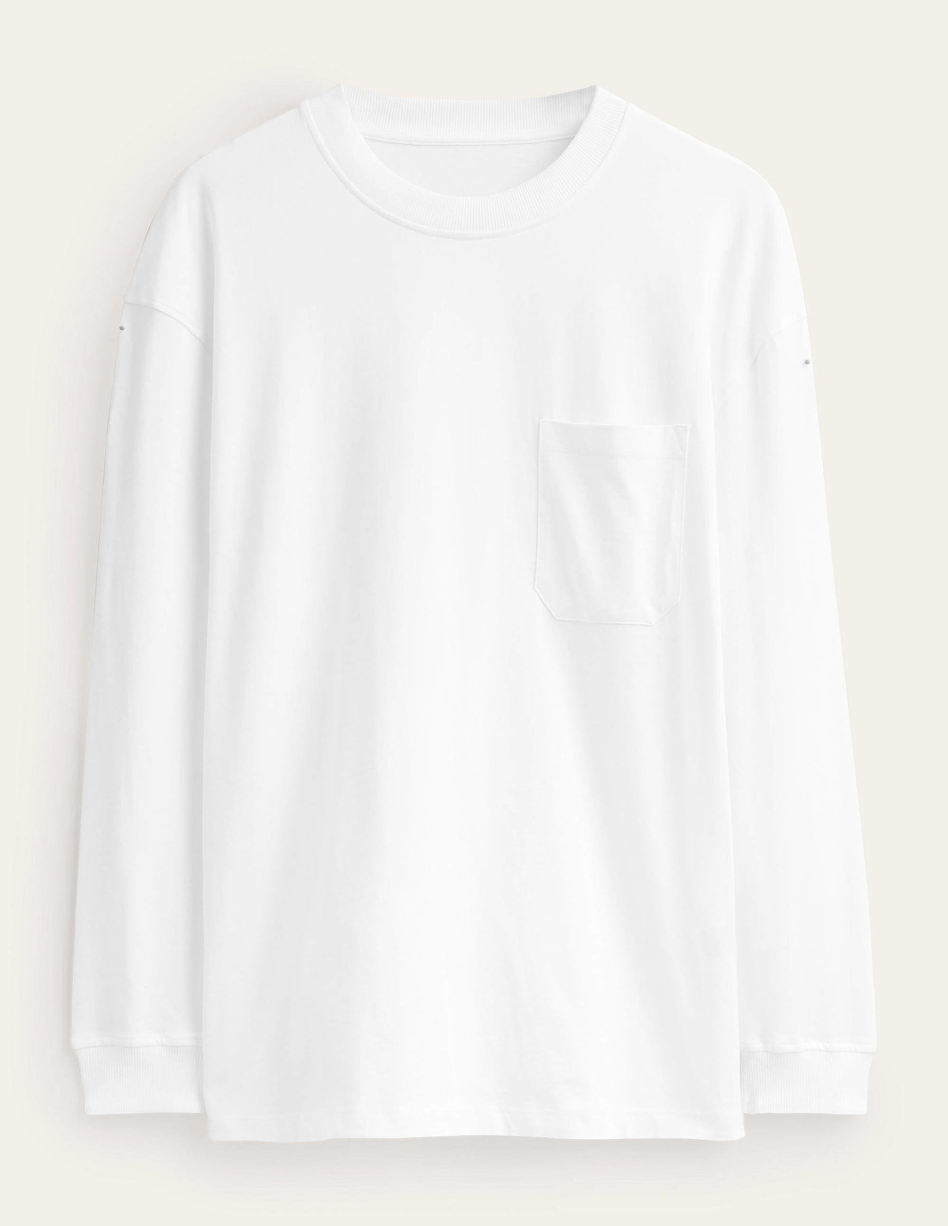 Relaxed Long Sleeve T-shirt-Snowdrop White-5