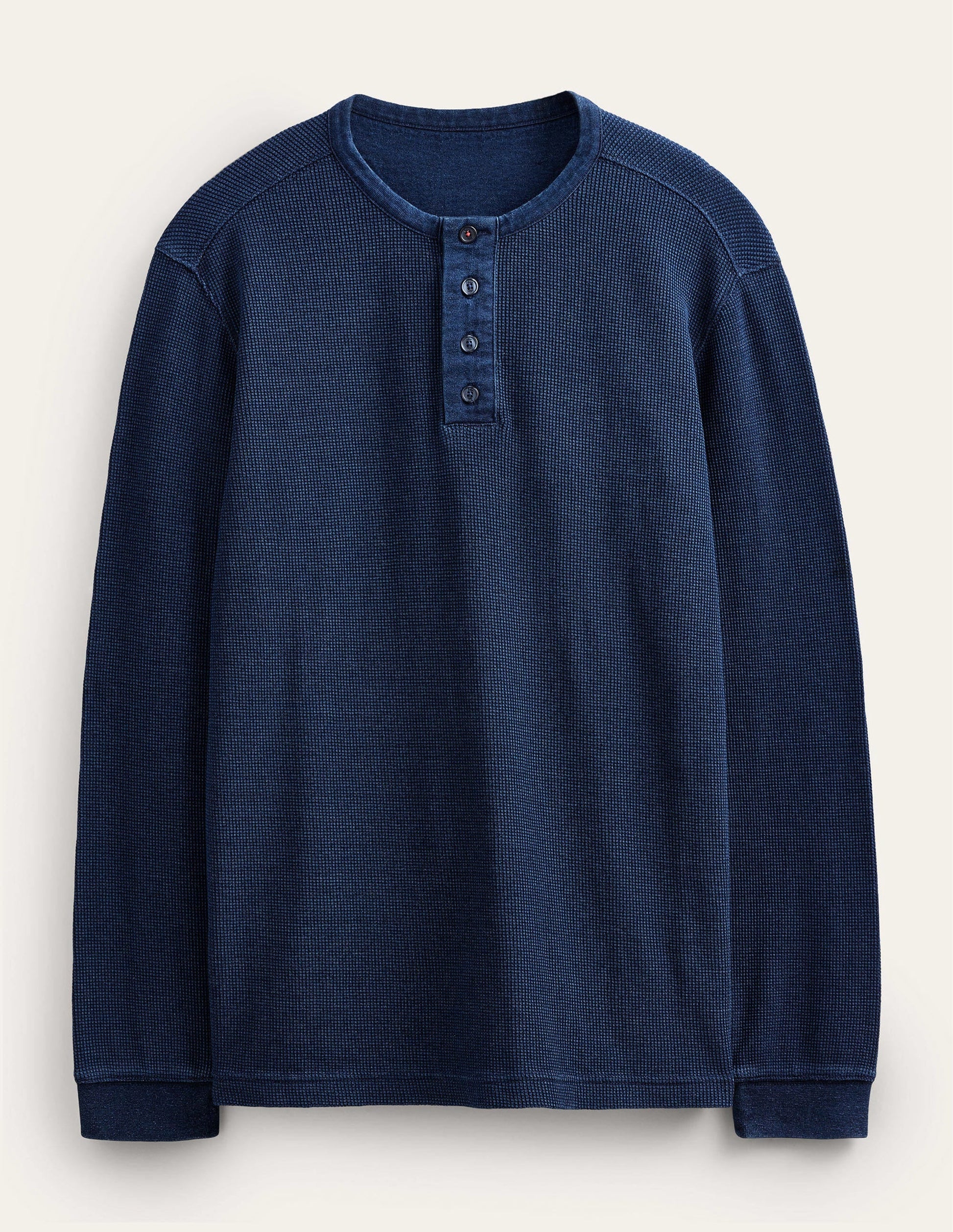 Waffle Henley-Indigo-1