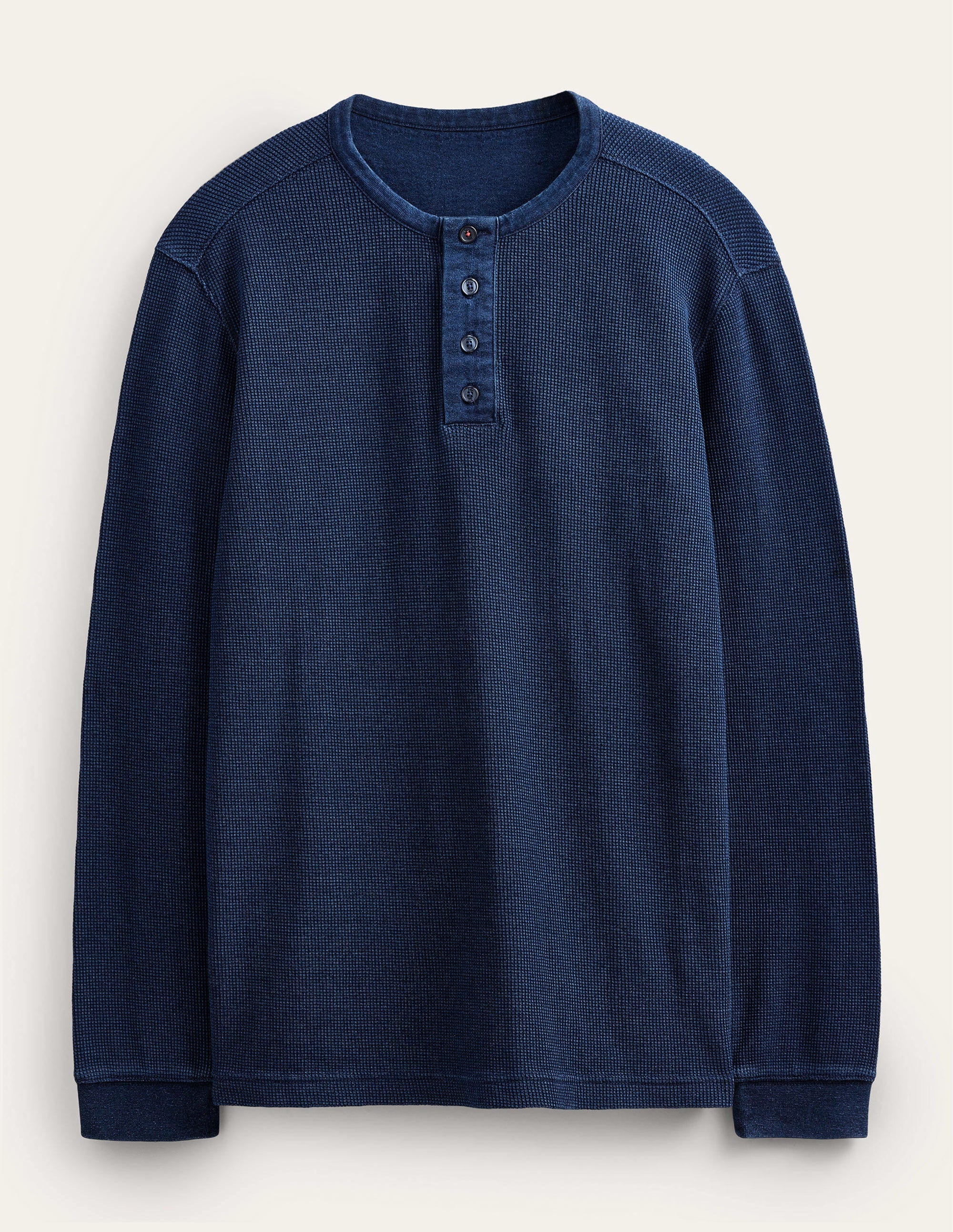 Waffle Henley-Indigo - Image 1