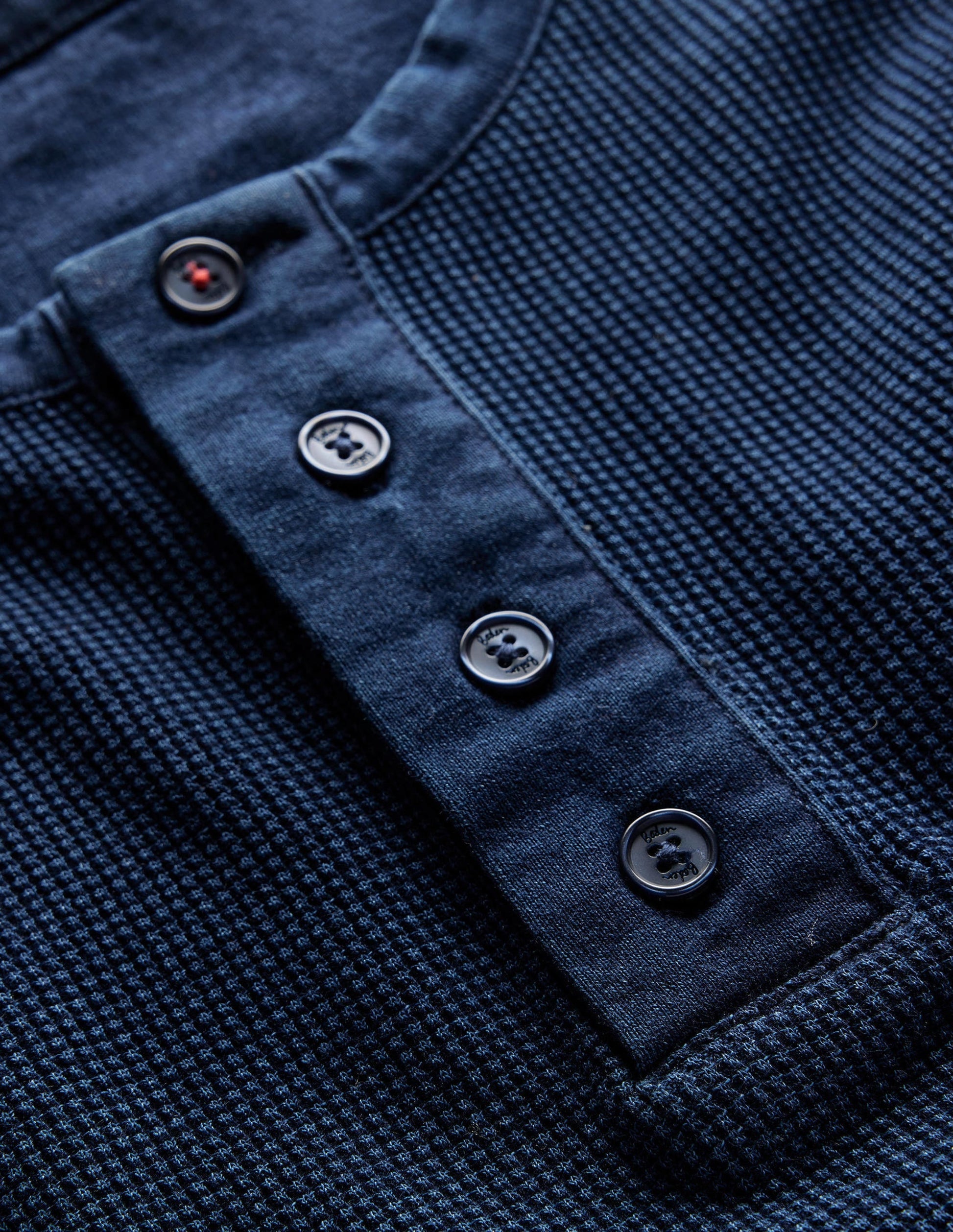 Waffle Henley-Indigo-2