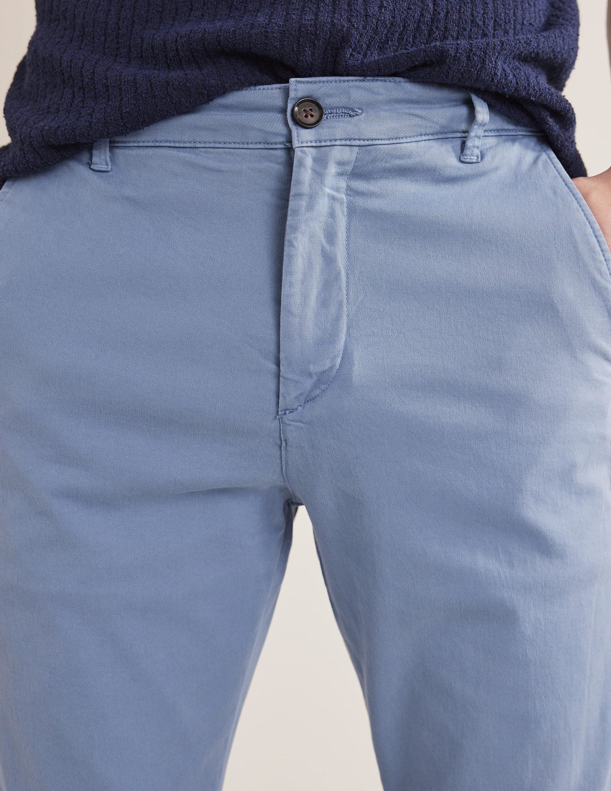 Laundered Chino Trousers-Captains Blue-2
