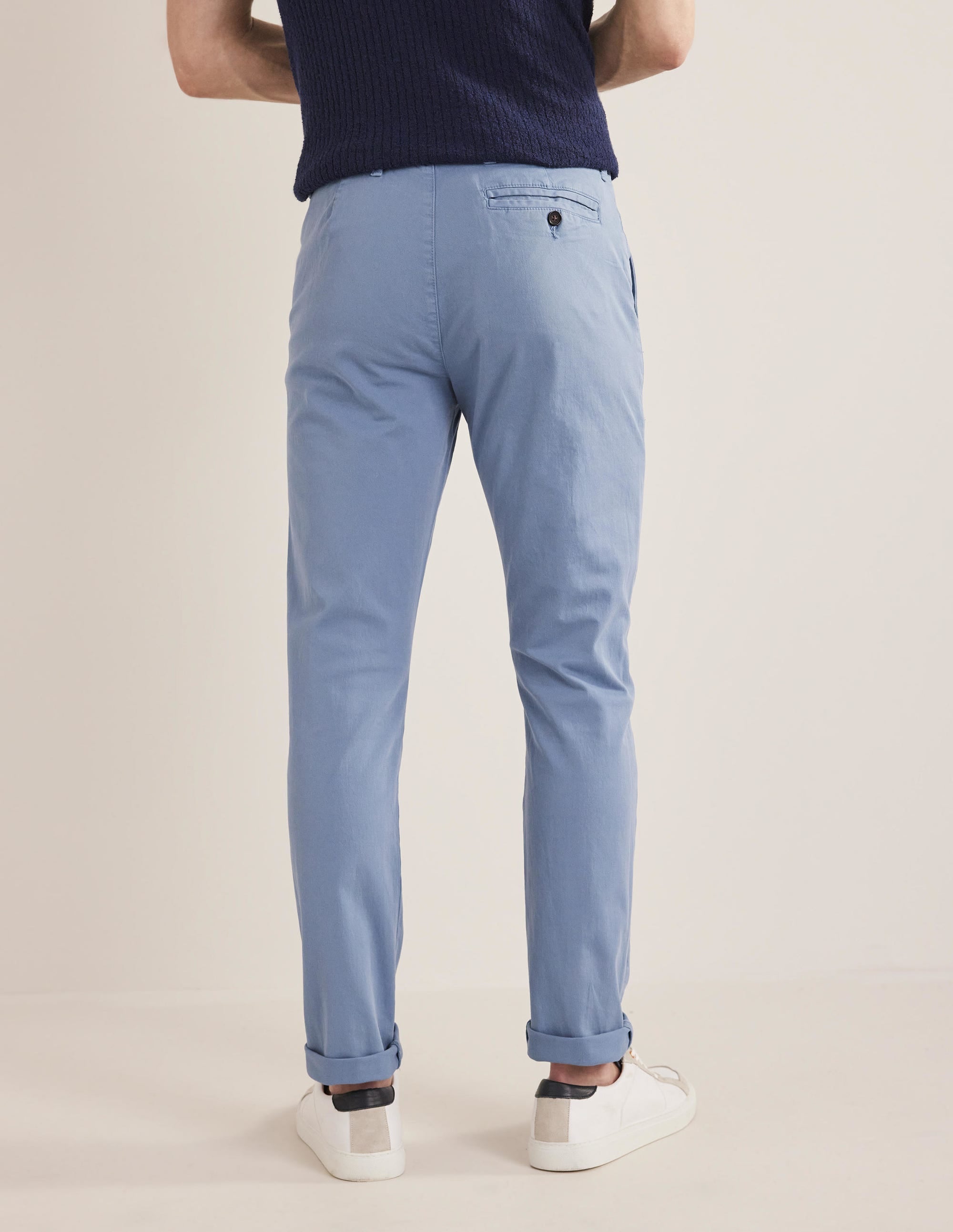 Laundered Chino Trousers-Captains Blue - Image 3
