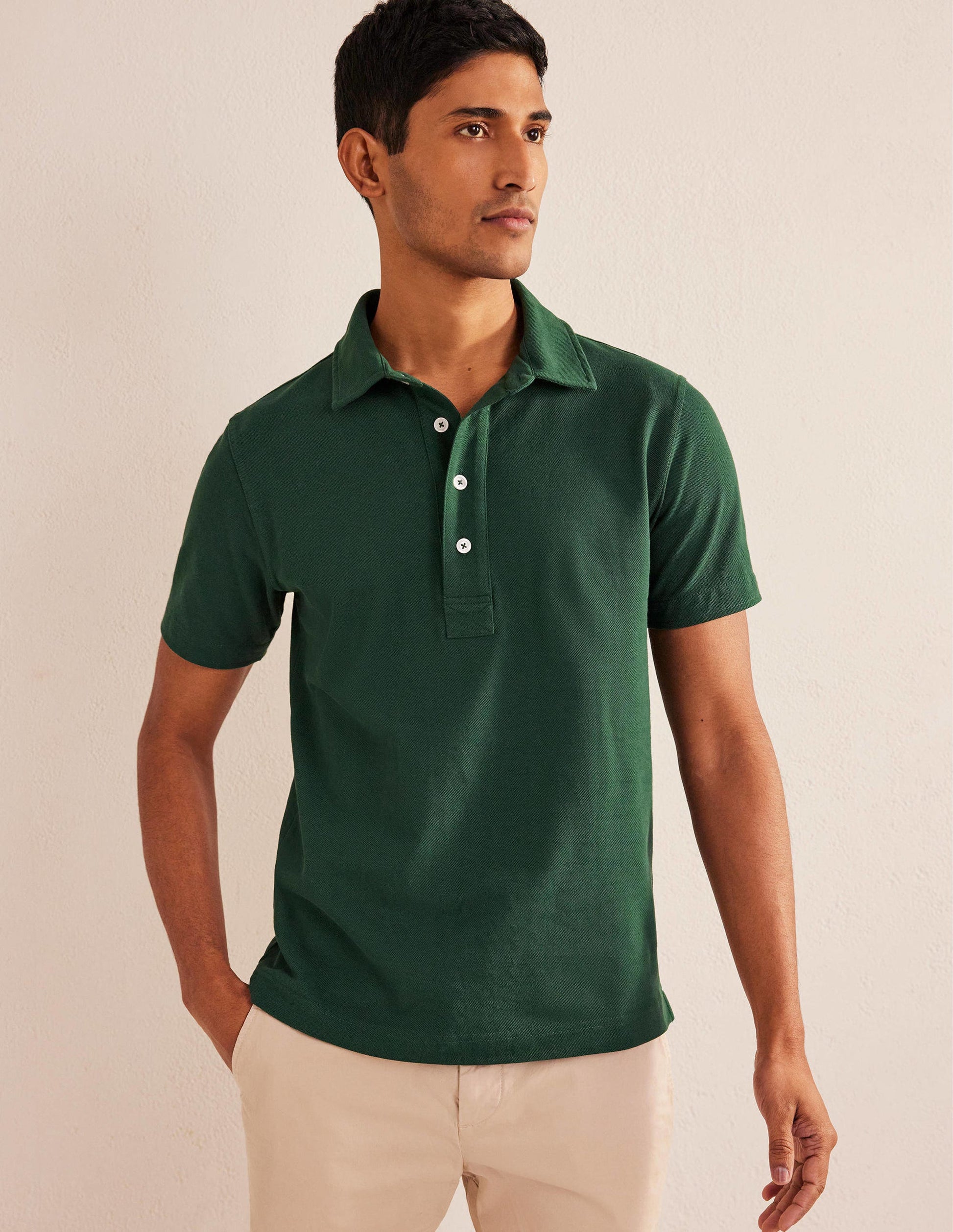 Slim Fit Piqué Polo-Palm Leaf Green-4