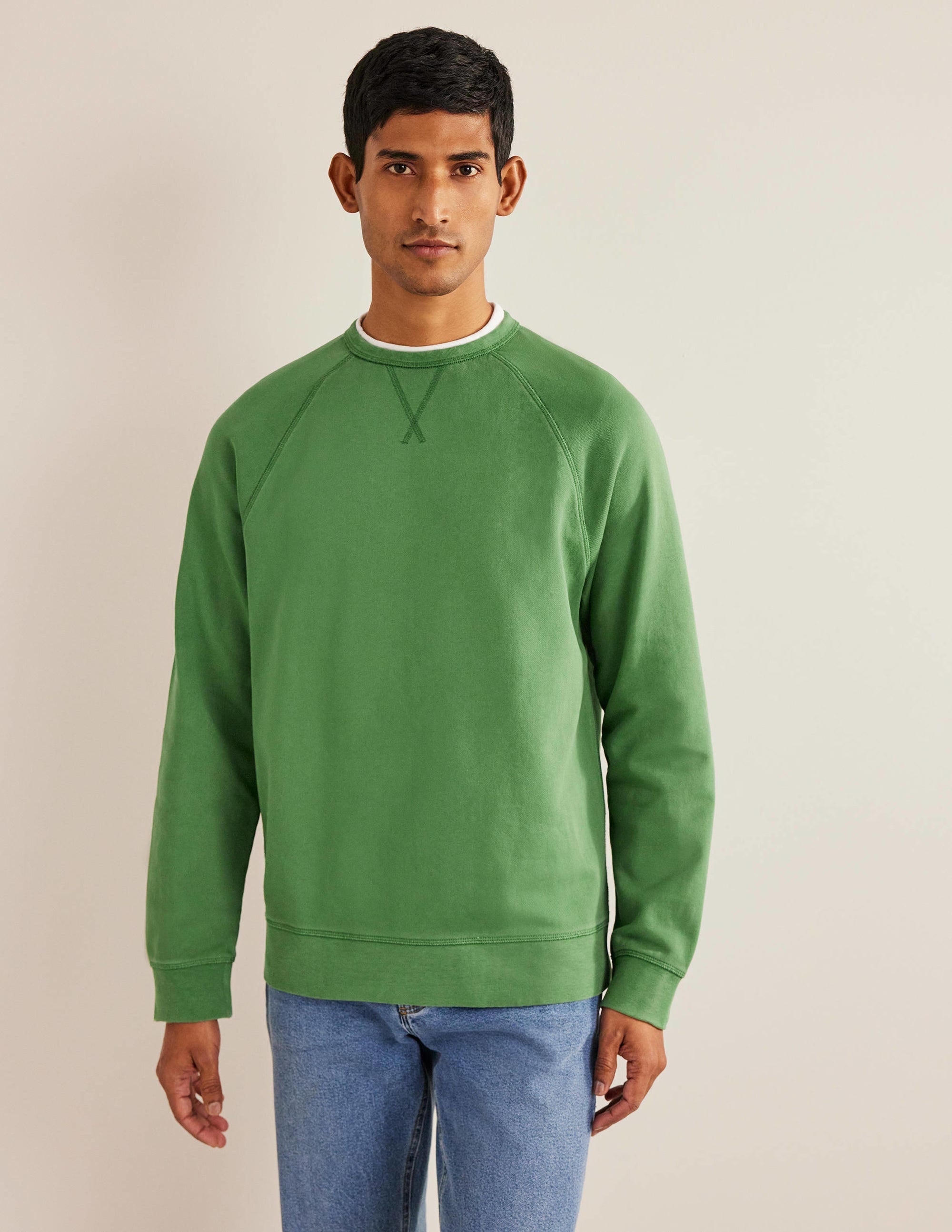 Garment Dye Sweatshirt-Broad Bean Green - Image 1