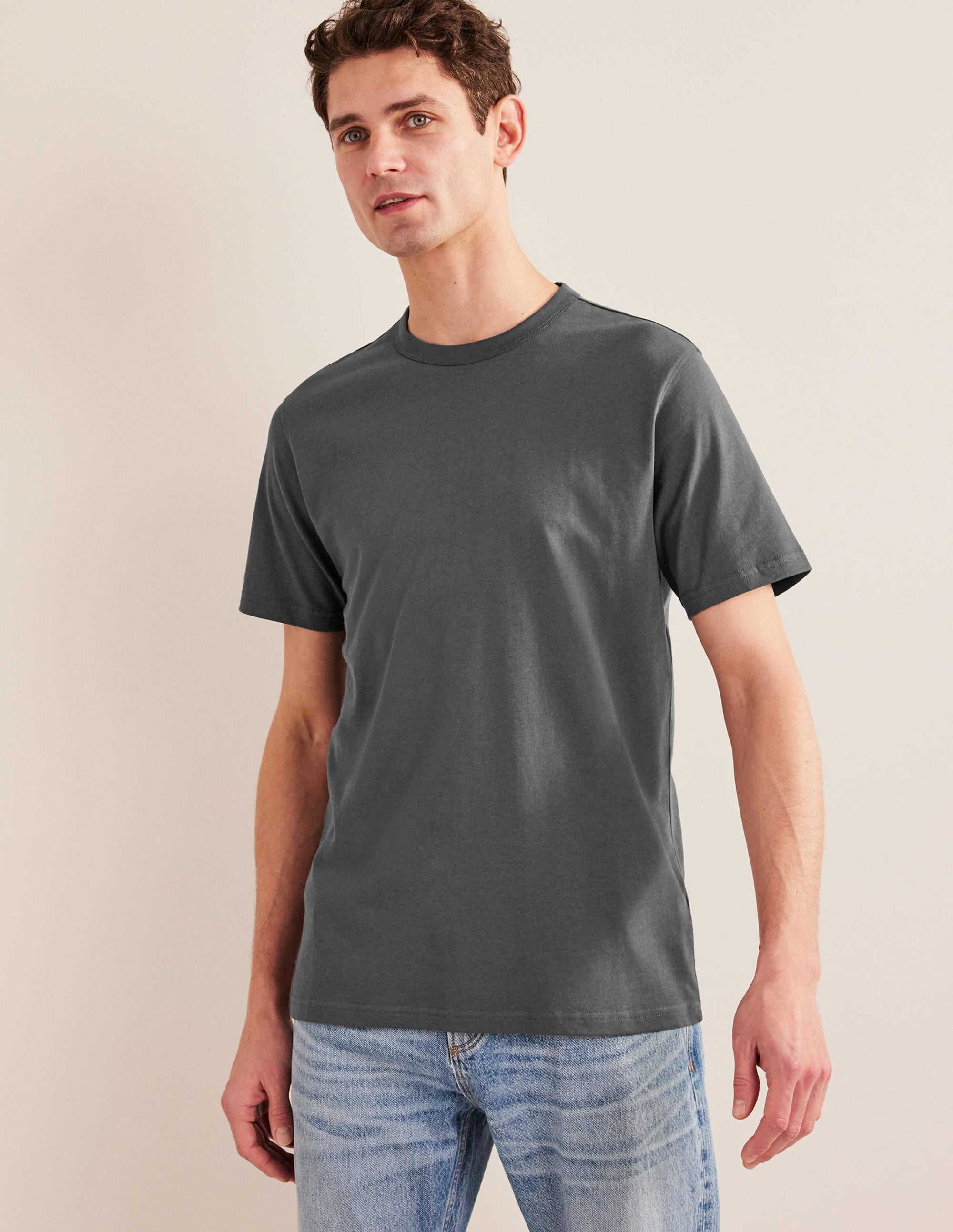 Slim Fit Classic T-Shirt-Grey Pinstripe - Image 1