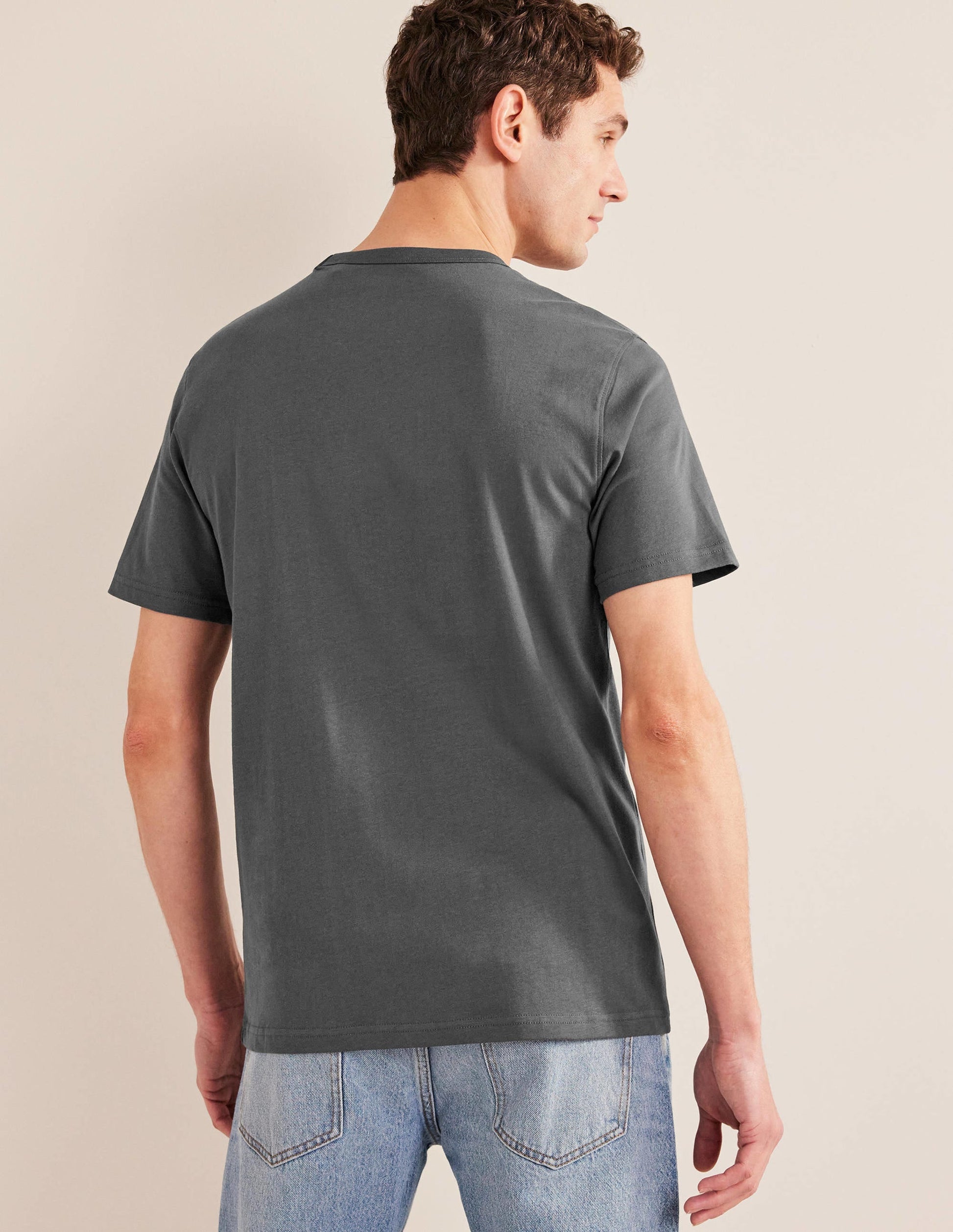 Slim Fit Classic T-Shirt-Grey Pinstripe-3