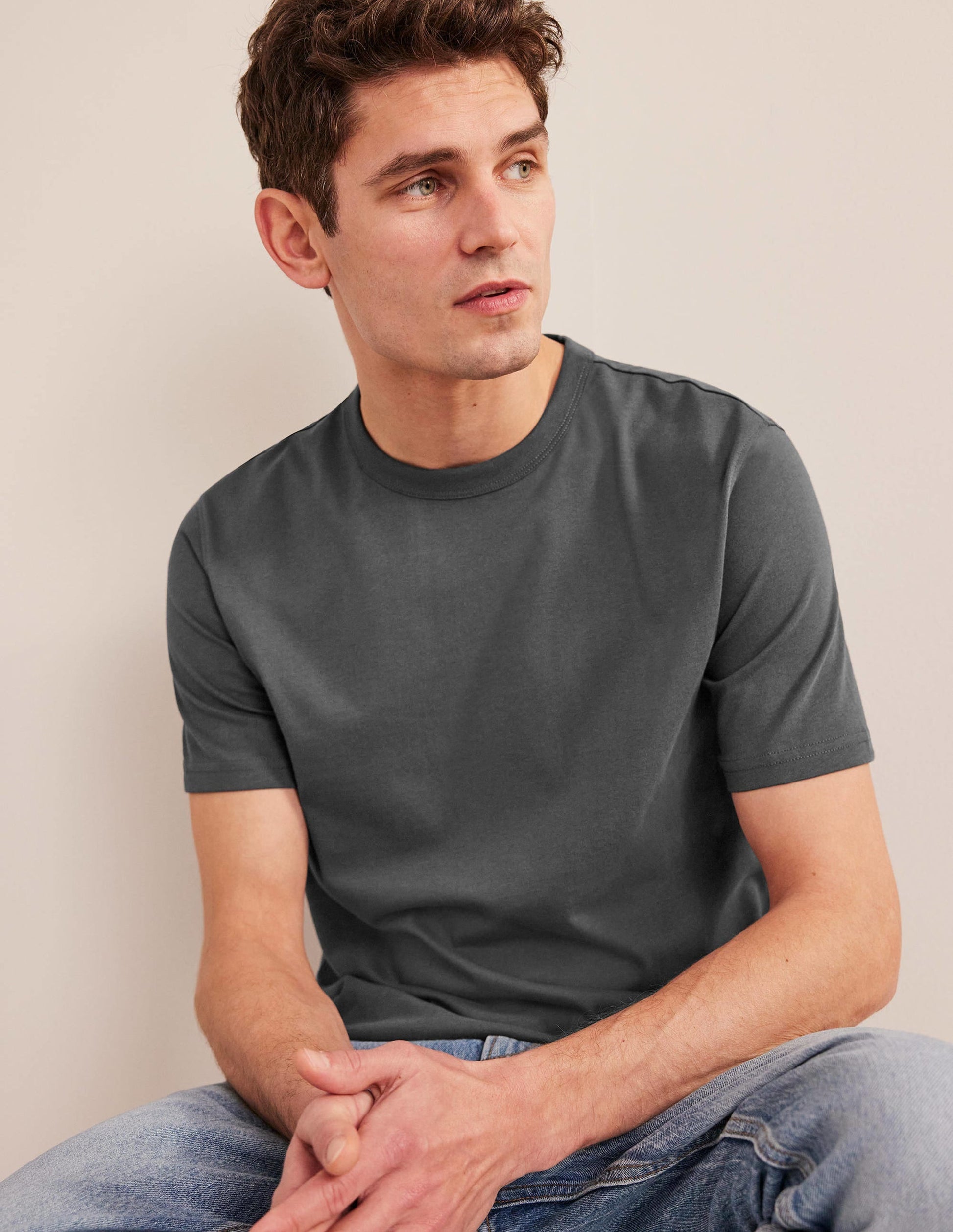 Slim Fit Classic T-Shirt-Grey Pinstripe-4