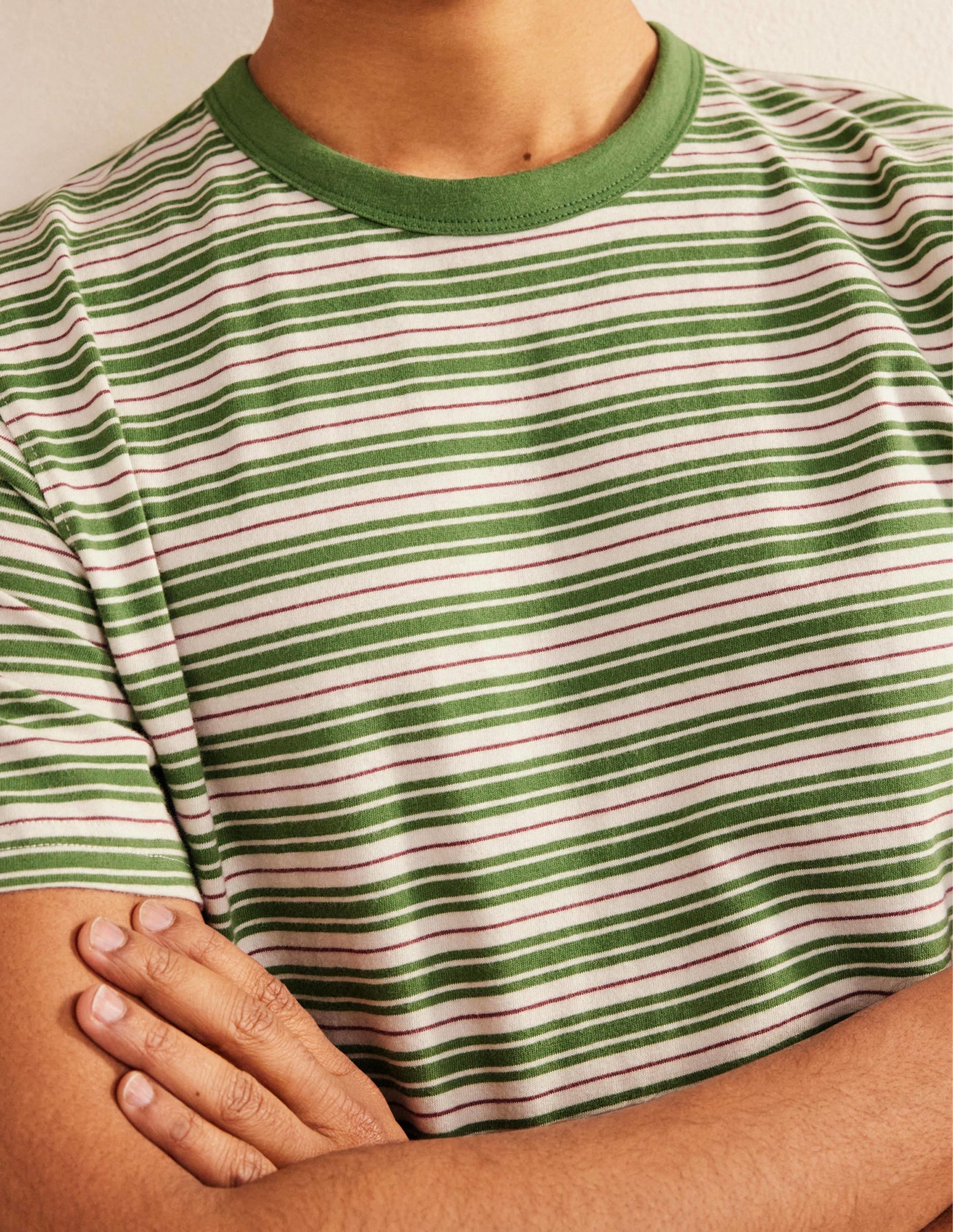 Slim Fit Classic T-Shirt-Safari Green/Aster Purple-2