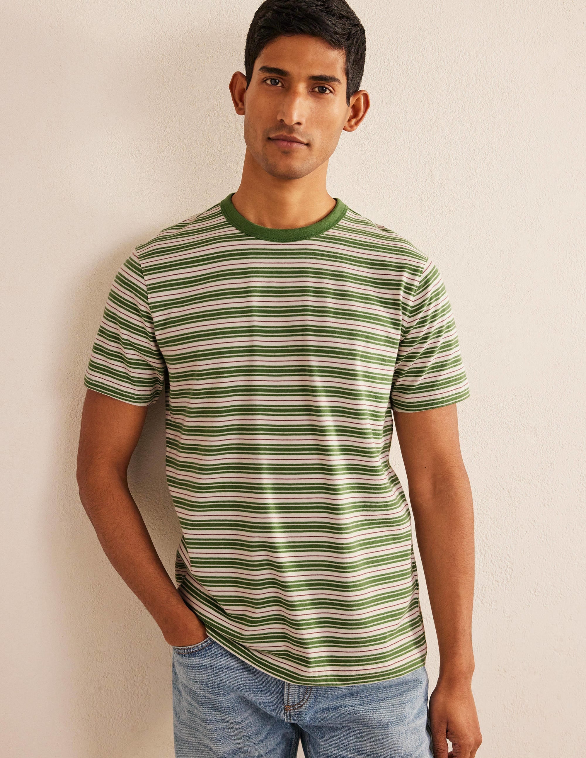 Slim Fit Classic T-Shirt-Safari Green/Aster Purple - Image 4