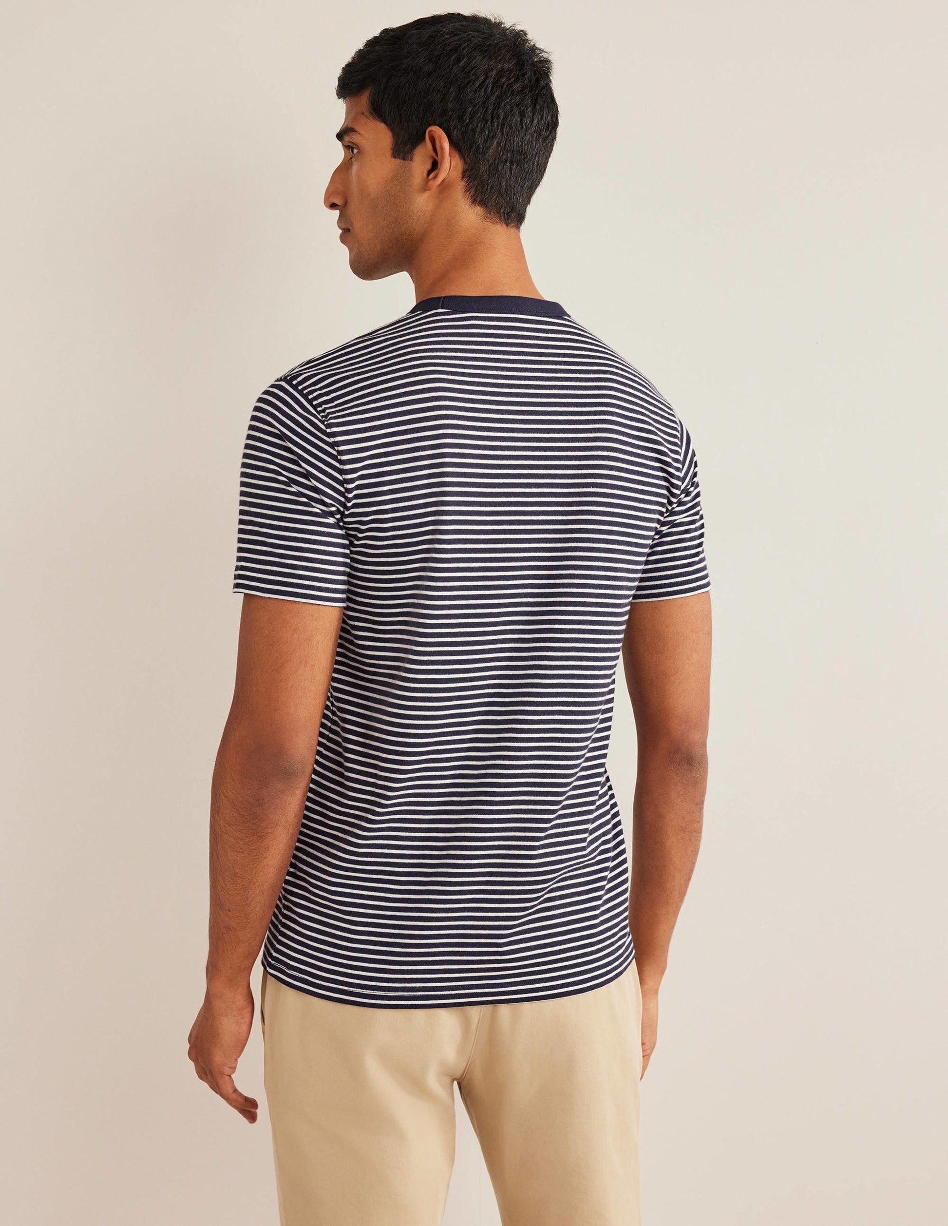 Slim Fit Classic T-Shirt-Navy/Ivory-3