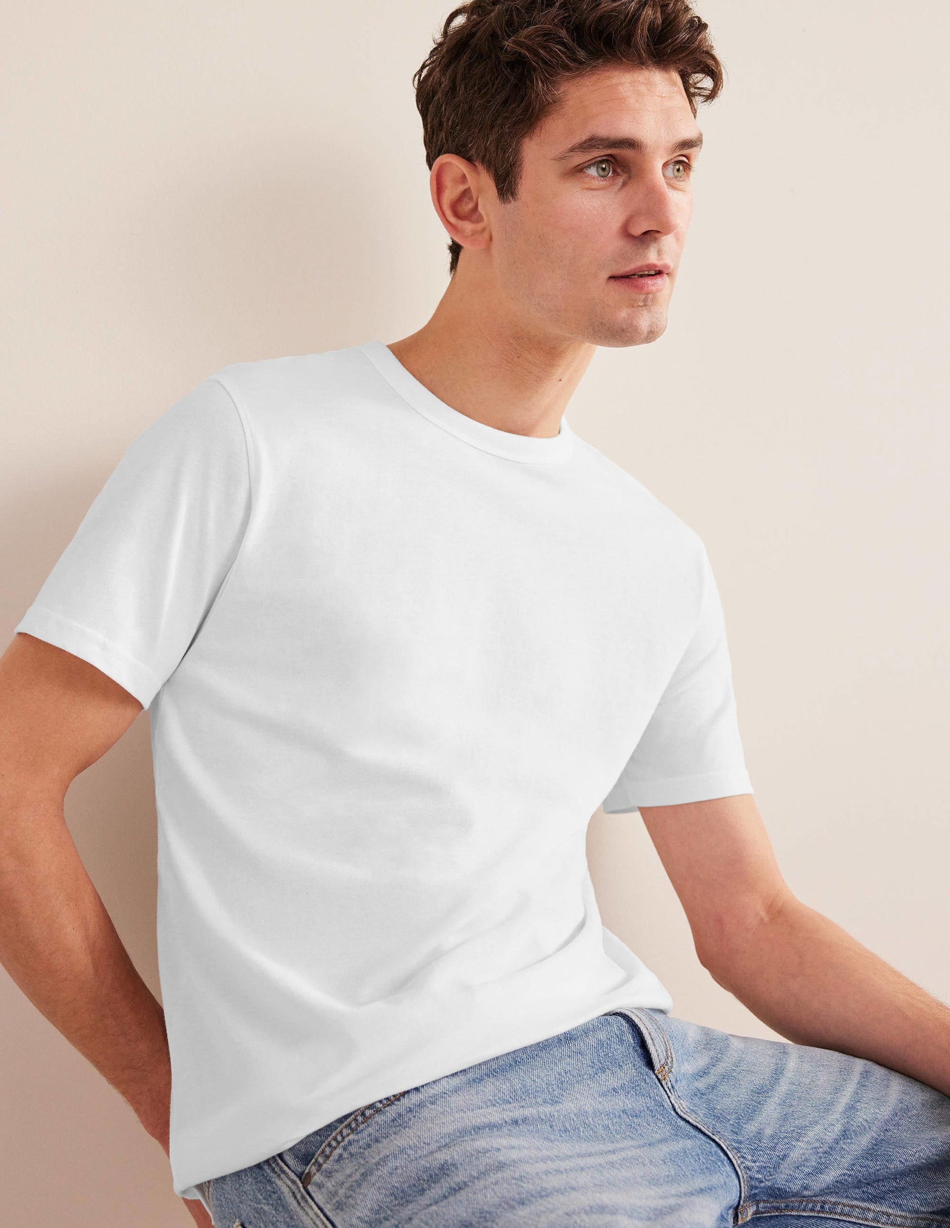 Slim Fit Classic T-Shirt-White-4