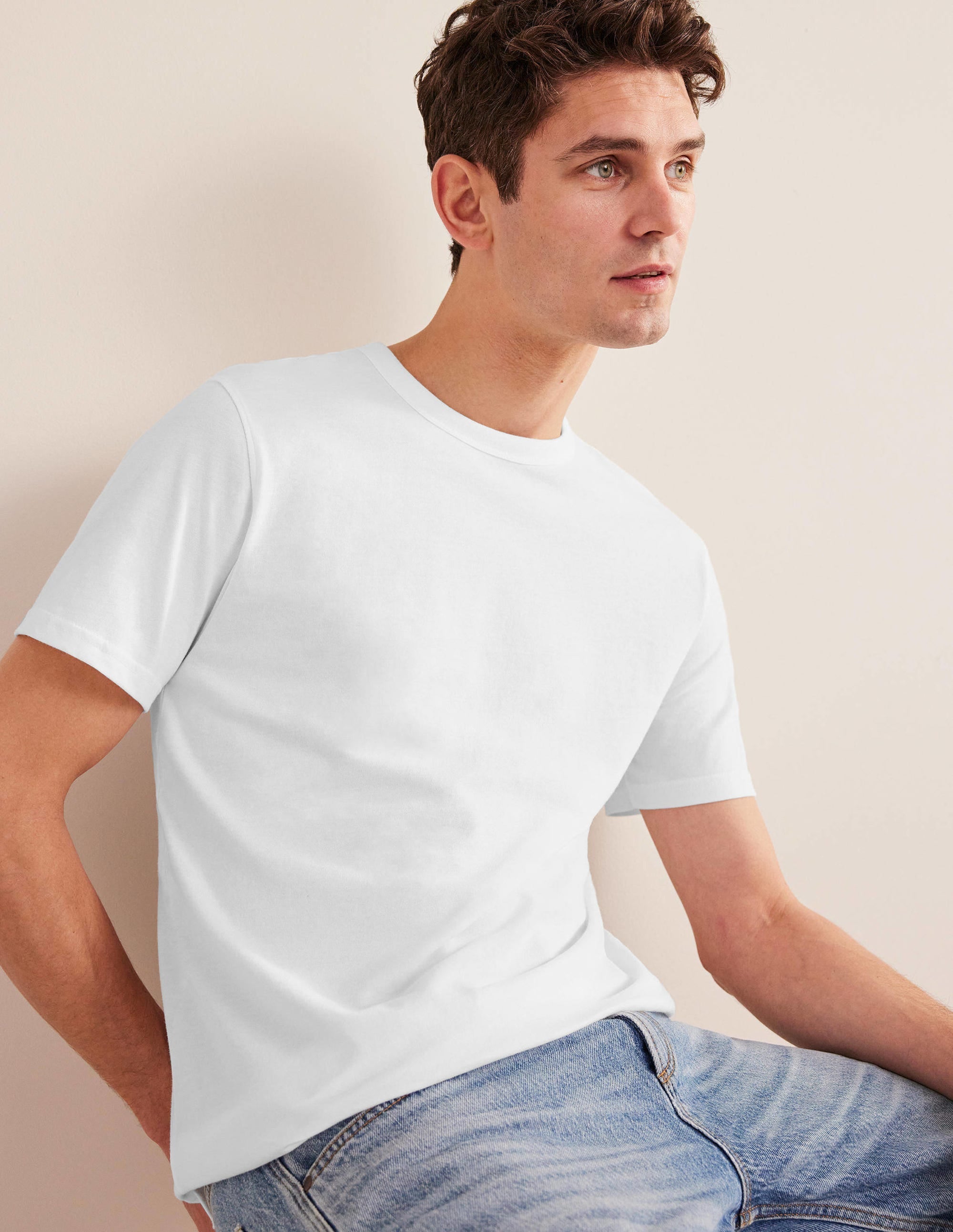 Slim Fit Classic T-Shirt-White - Image 4