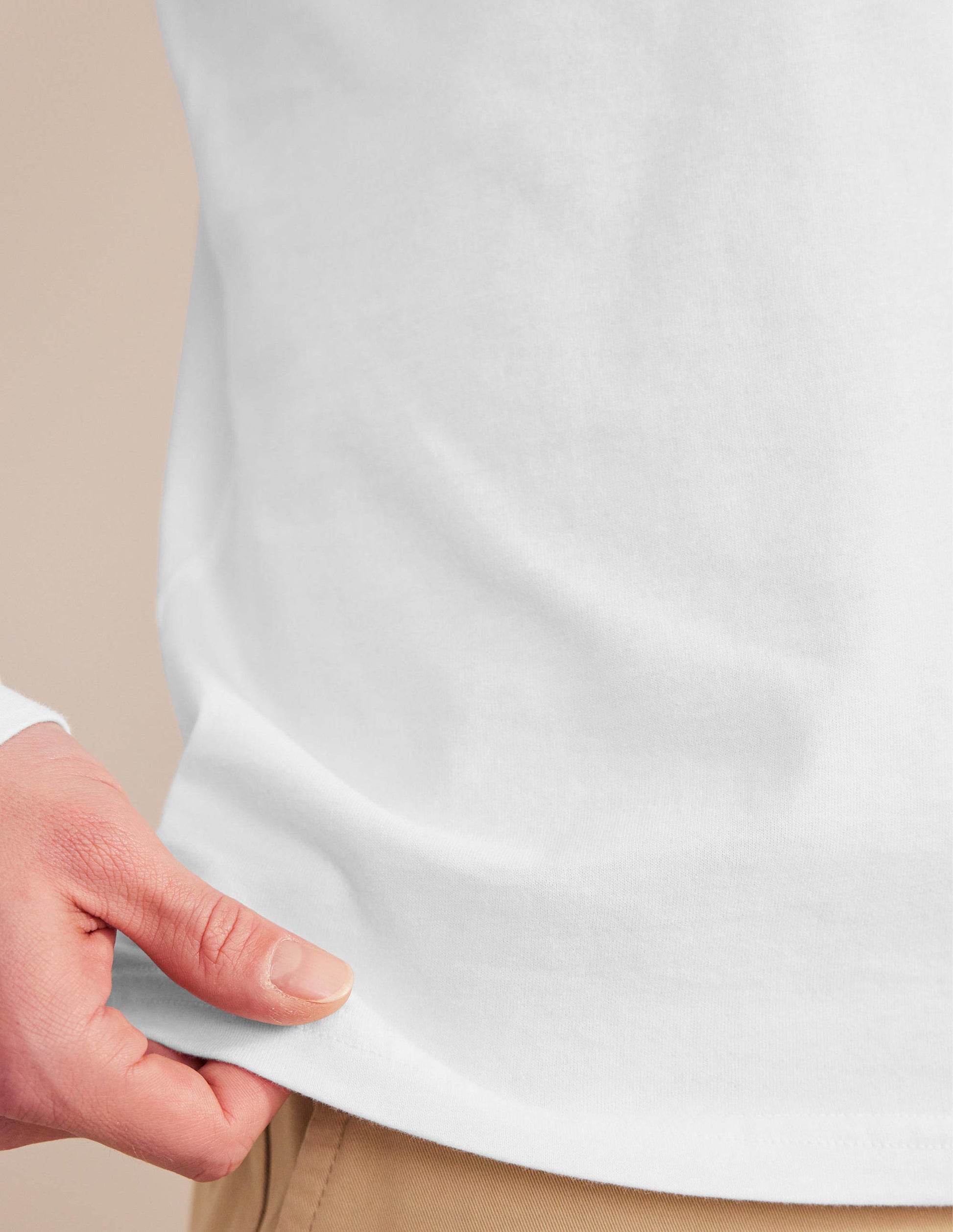 Slim Fit Long Sleeve T-shirt-White-2