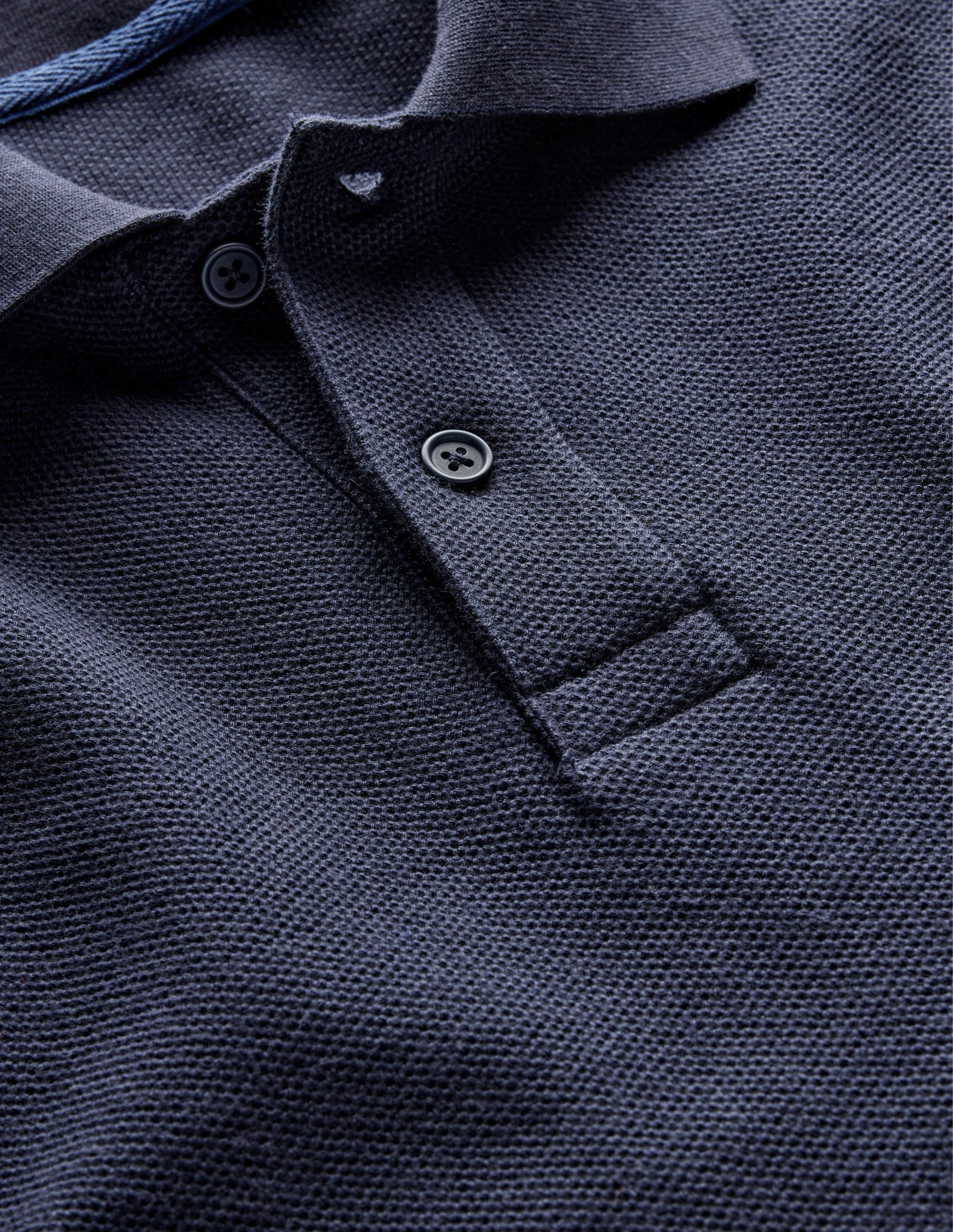 Relaxed Long Sleeve Polo-Navy-6