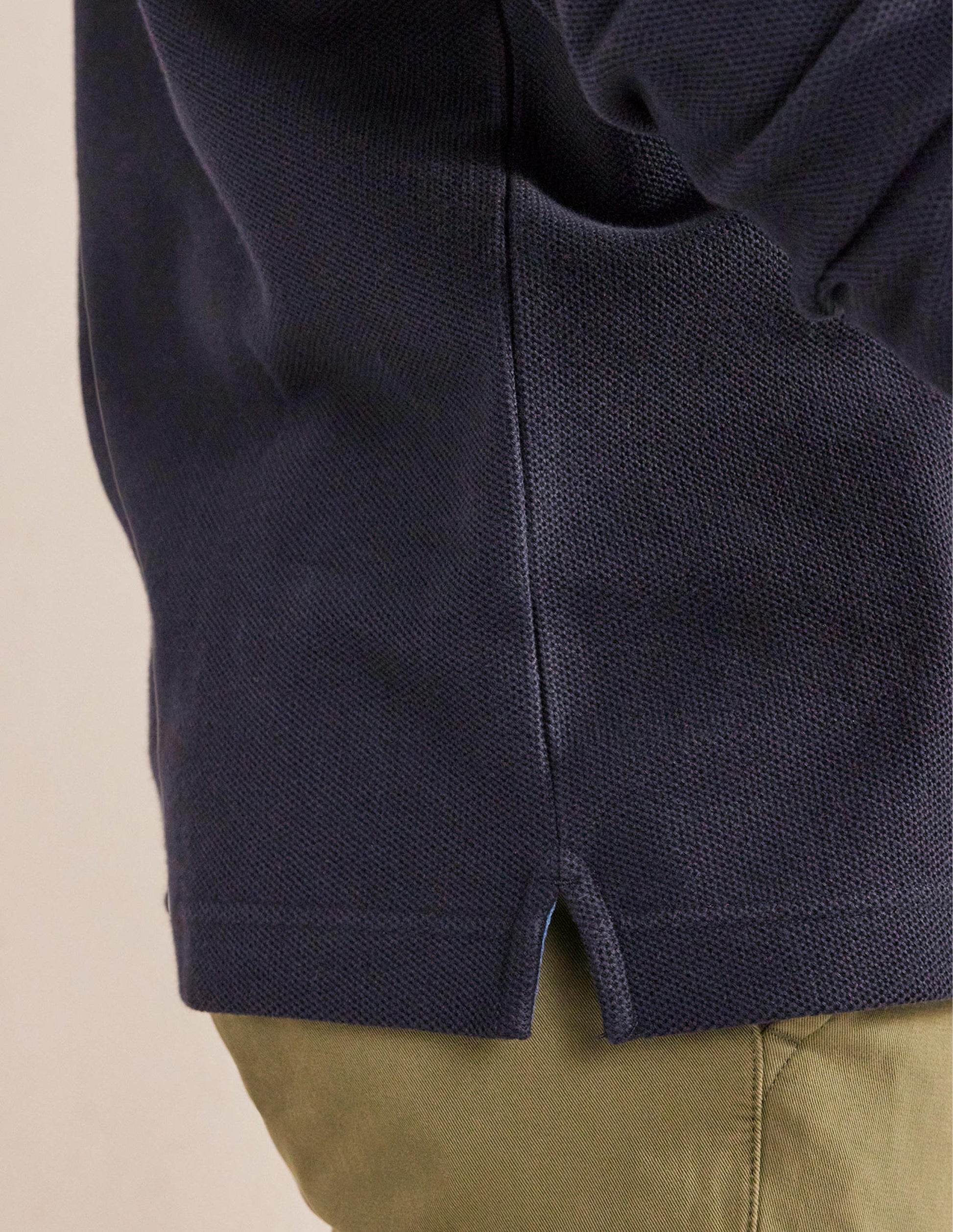 Relaxed Long Sleeve Polo-Navy-4