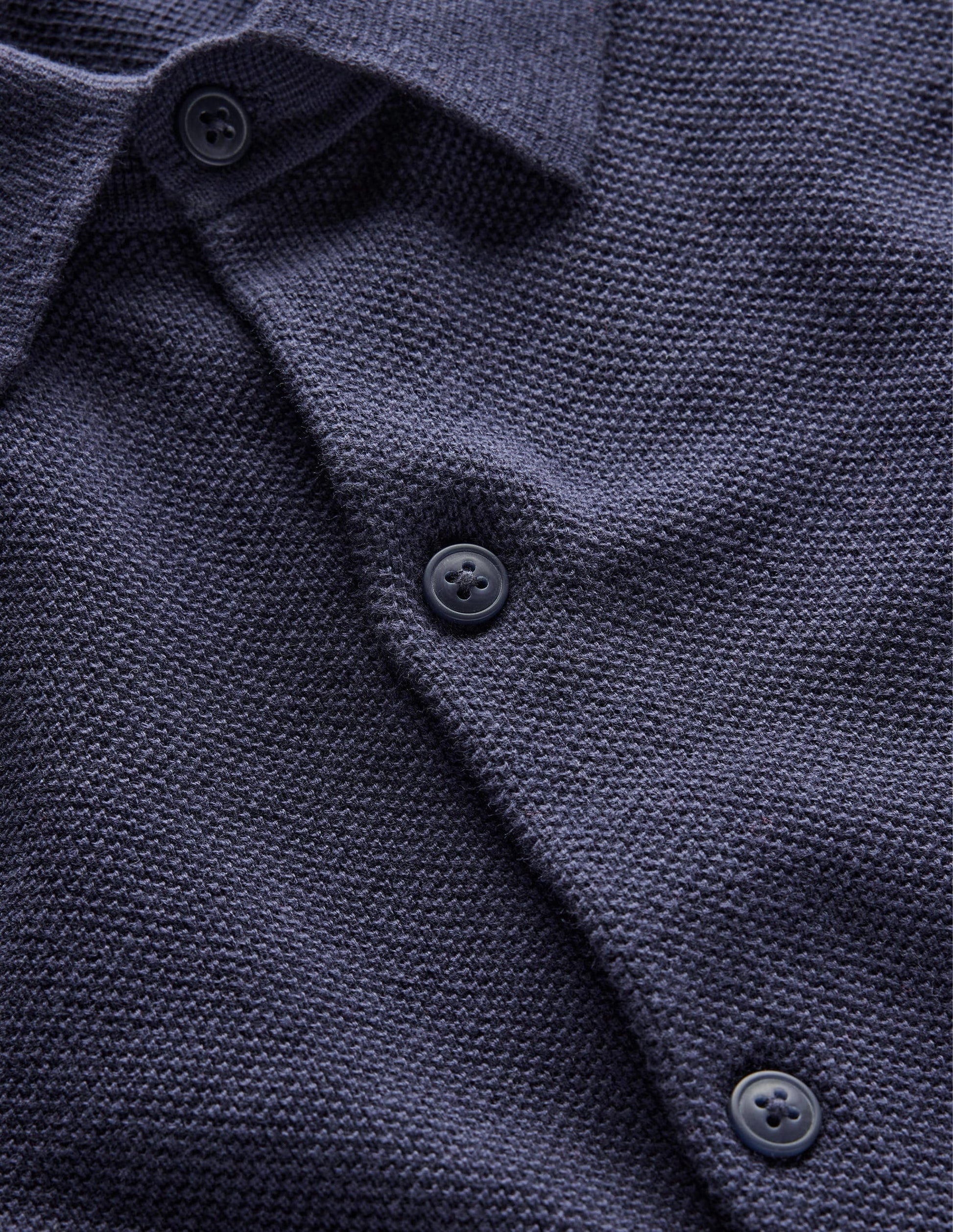 Knitted Short Sleeve Shirt-Navy-6